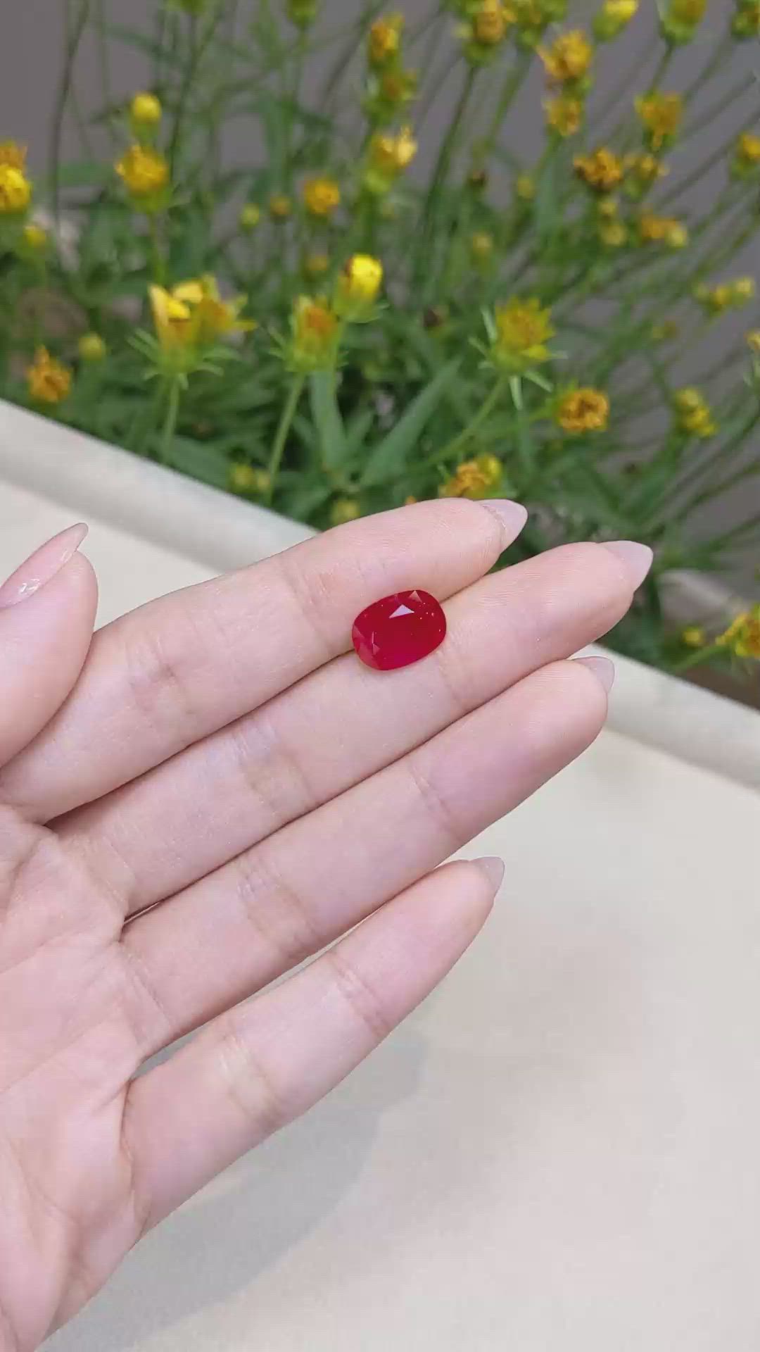 3.82 Ct. Ruby from Mozambique Size Video
