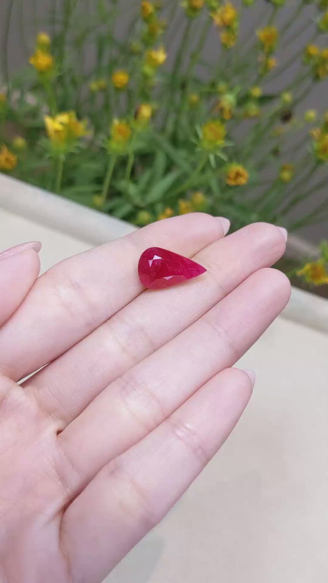 7.73 Ct. Ruby from Mozambique Size Video