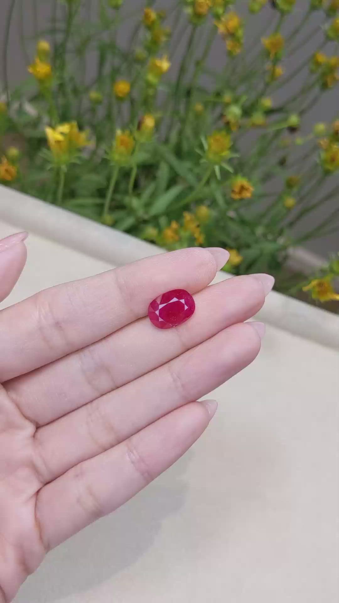 5.27 Ct. Ruby from Mozambique Size Video