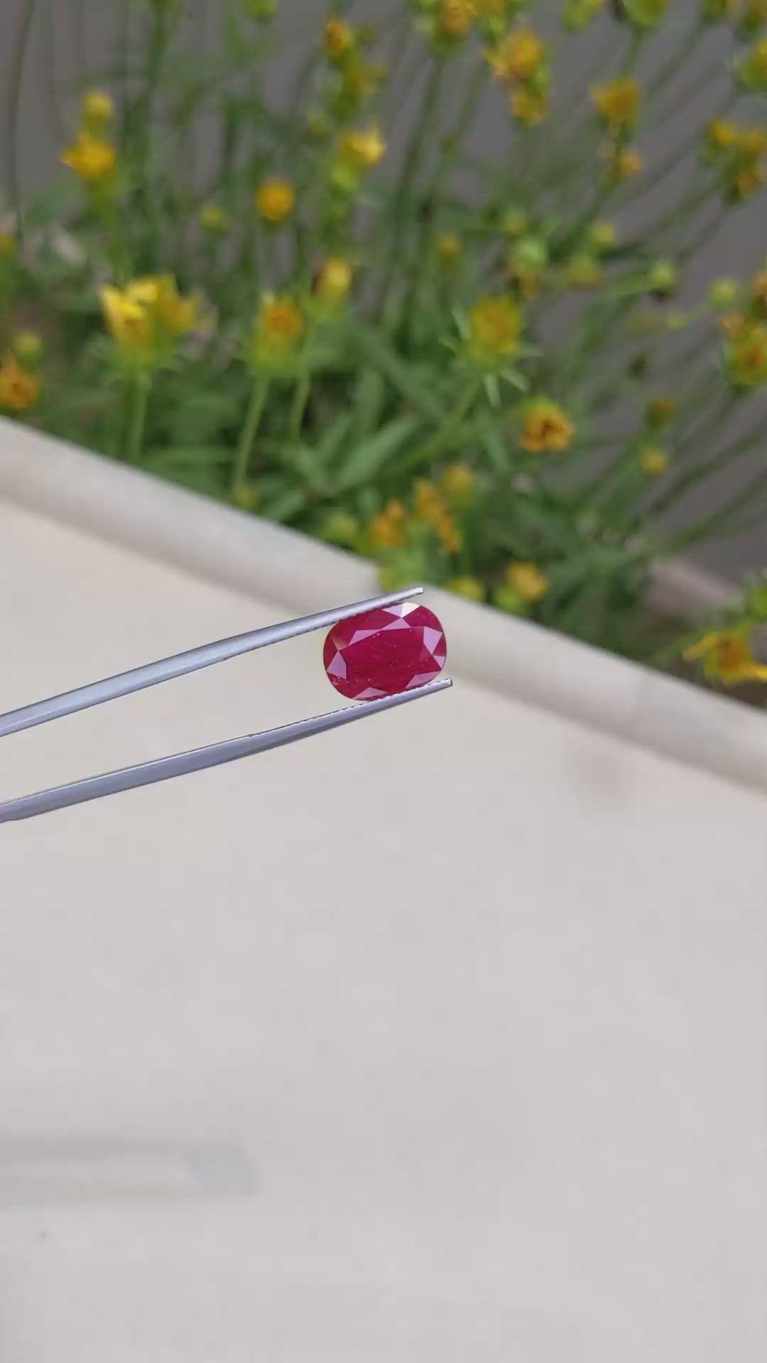 3.80 Ct. Ruby from Mozambique Size Video