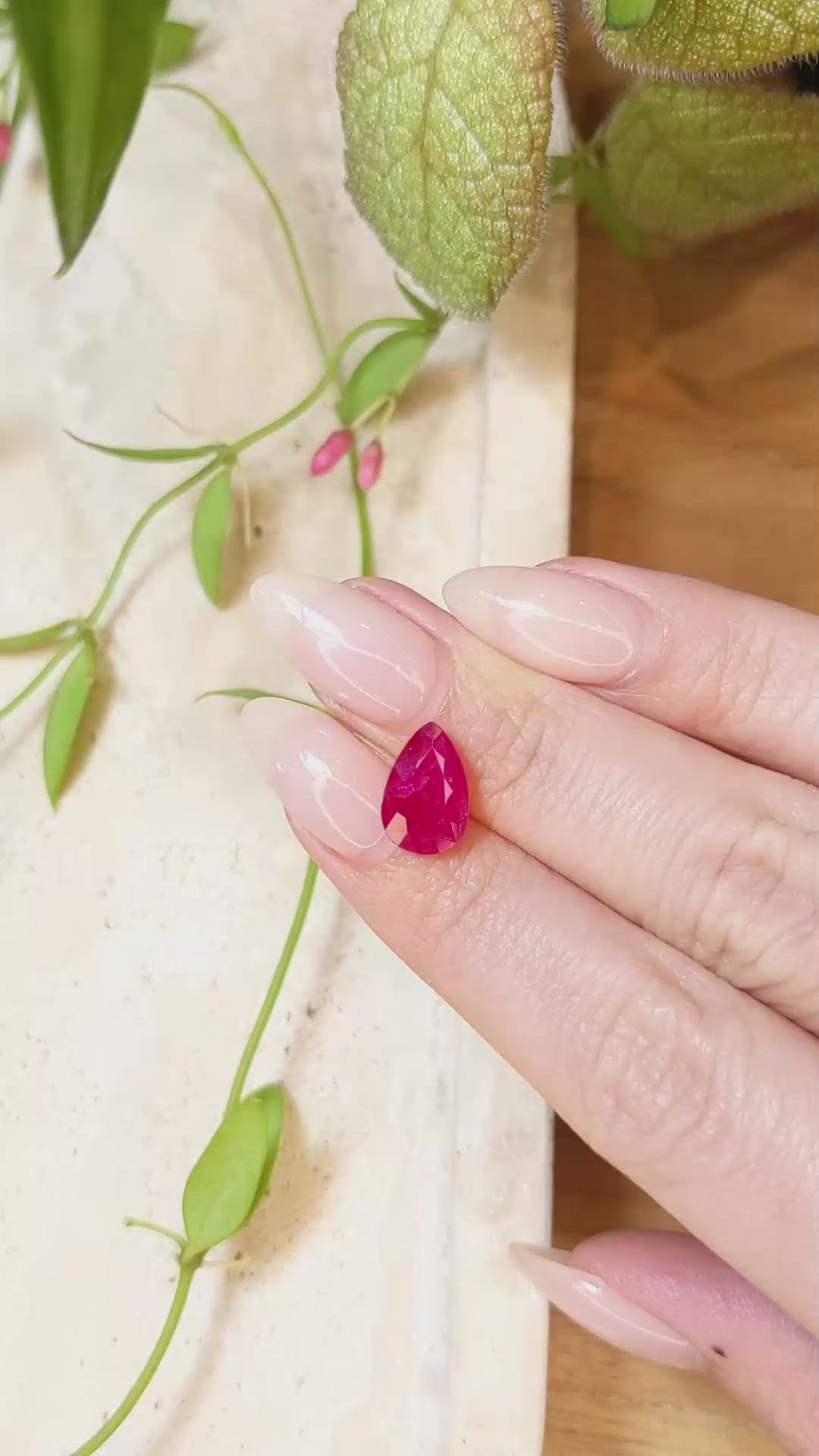 3.29 Ct. Ruby from Mozambique Size Video