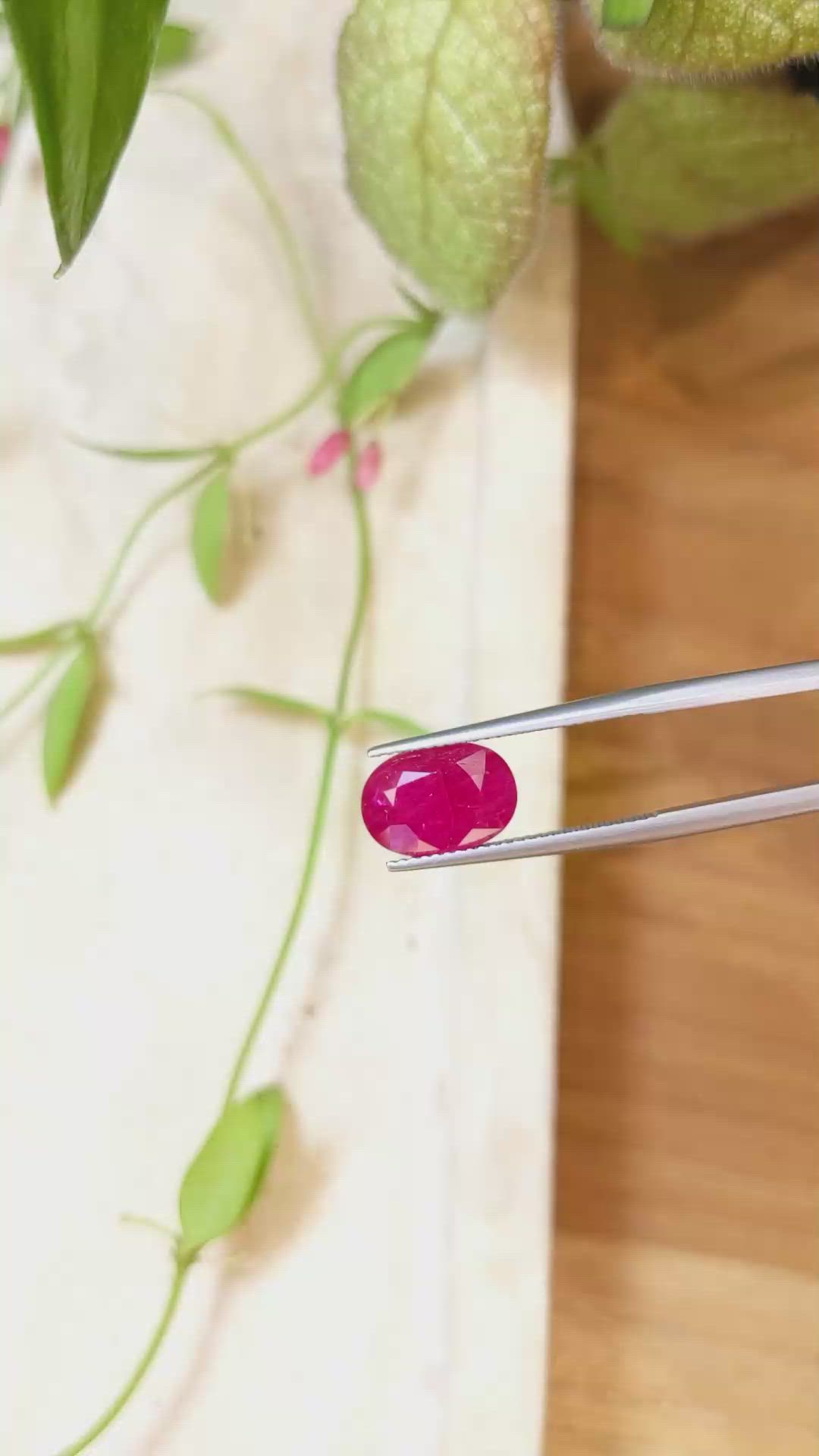 3.71 Ct. Ruby from Mozambique Size Video