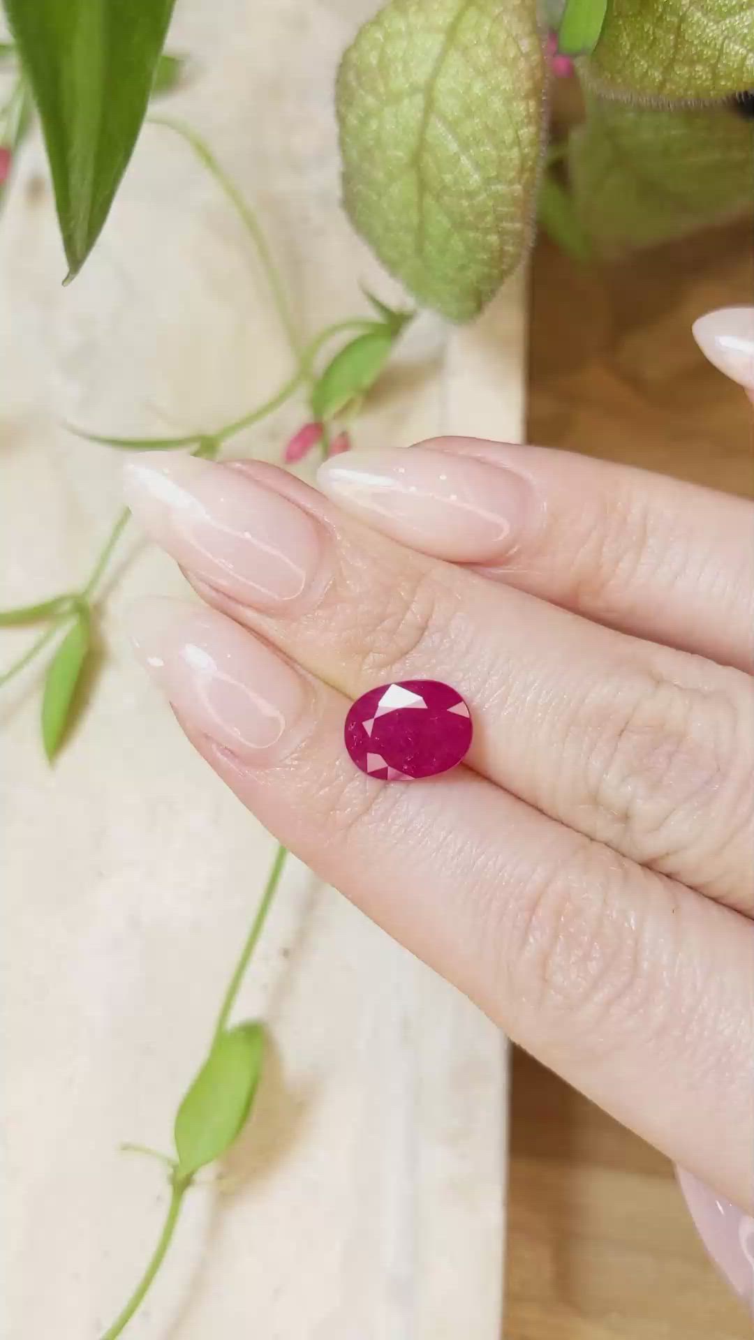 3.70 Ct. Ruby from Mozambique Size Video