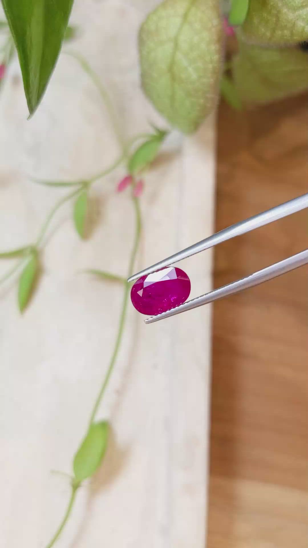 2.65 Ct. Ruby from Mozambique Size Video