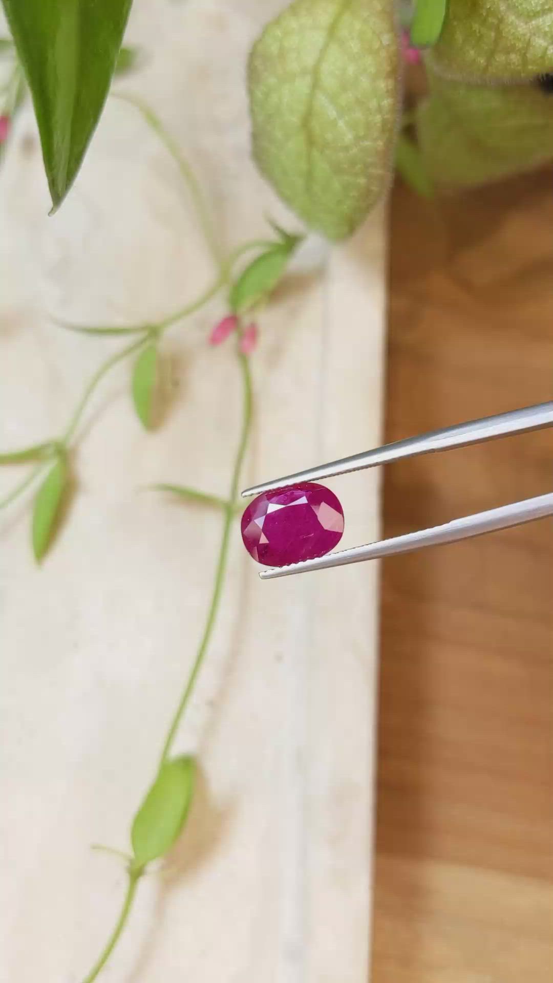 2.87 Ct. Ruby from Mozambique Size Video