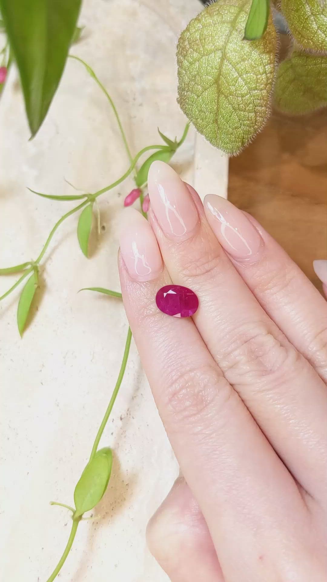 2.57 Ct. Ruby from Mozambique Size Video