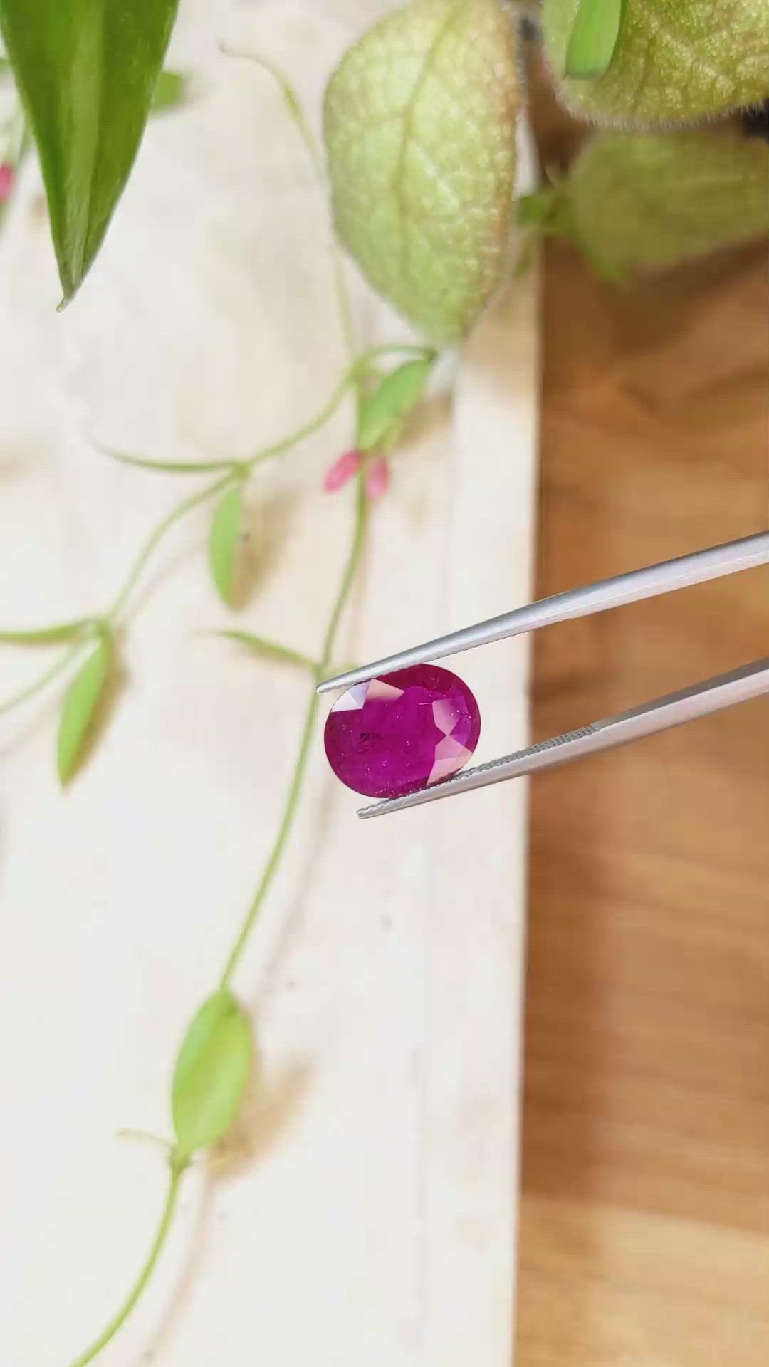 4.03 Ct. Ruby from Mozambique Size Video