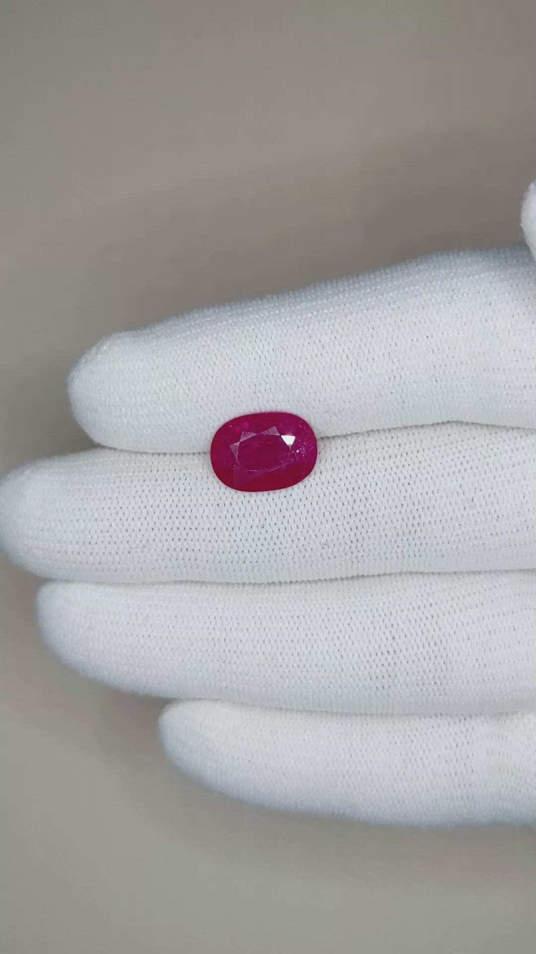 3.93 Ct. Ruby from Mozambique Size Video