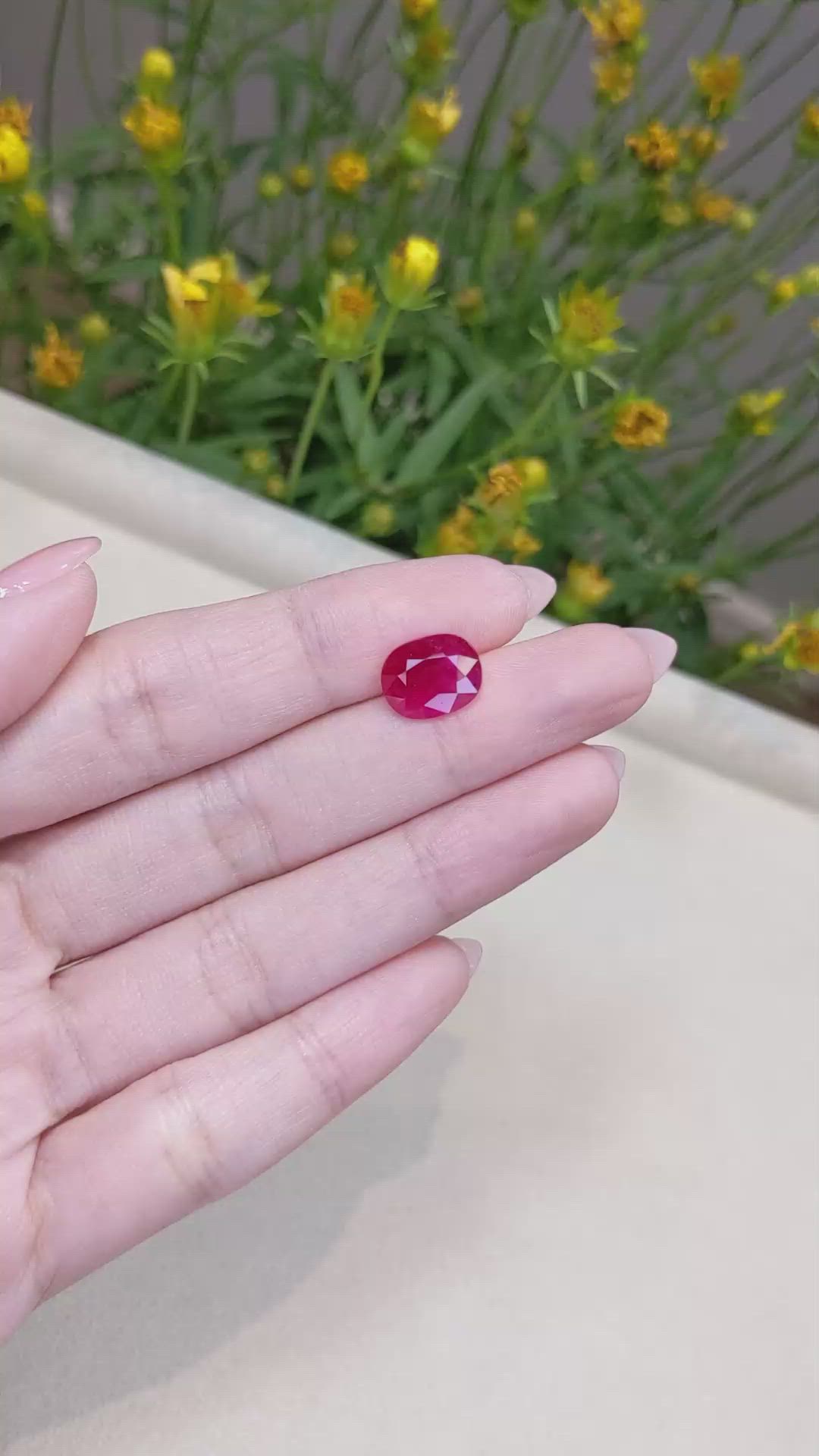 3.70 Ct. Ruby from Mozambique Size Video