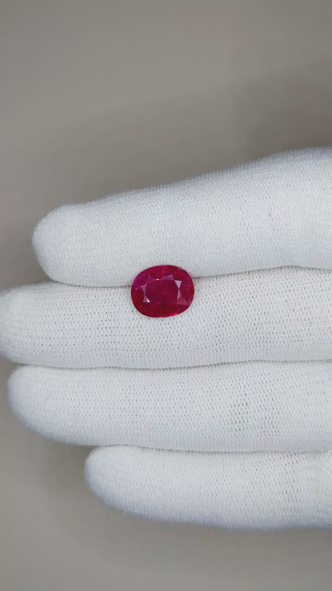 3.28 Ct. Ruby from Mozambique Size Video