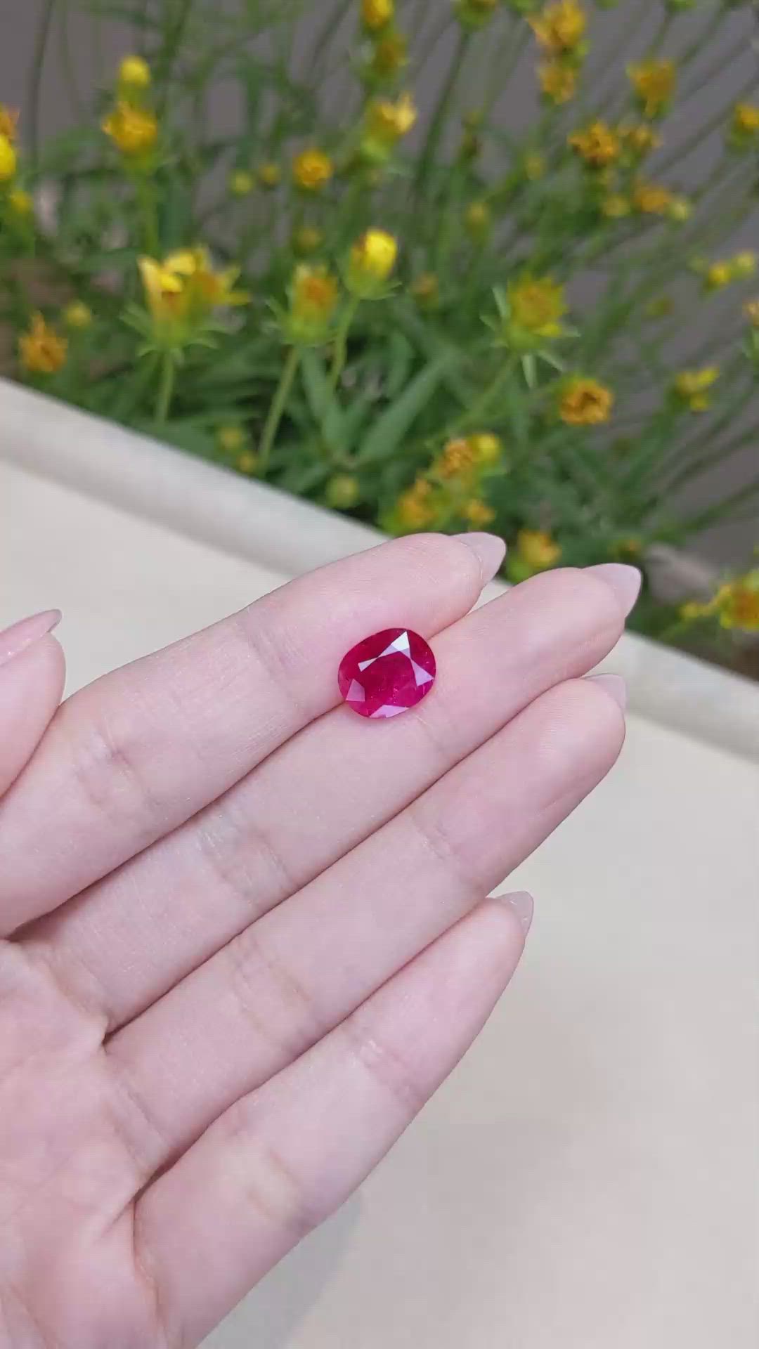 3.28 Ct. Ruby from Mozambique Size Video