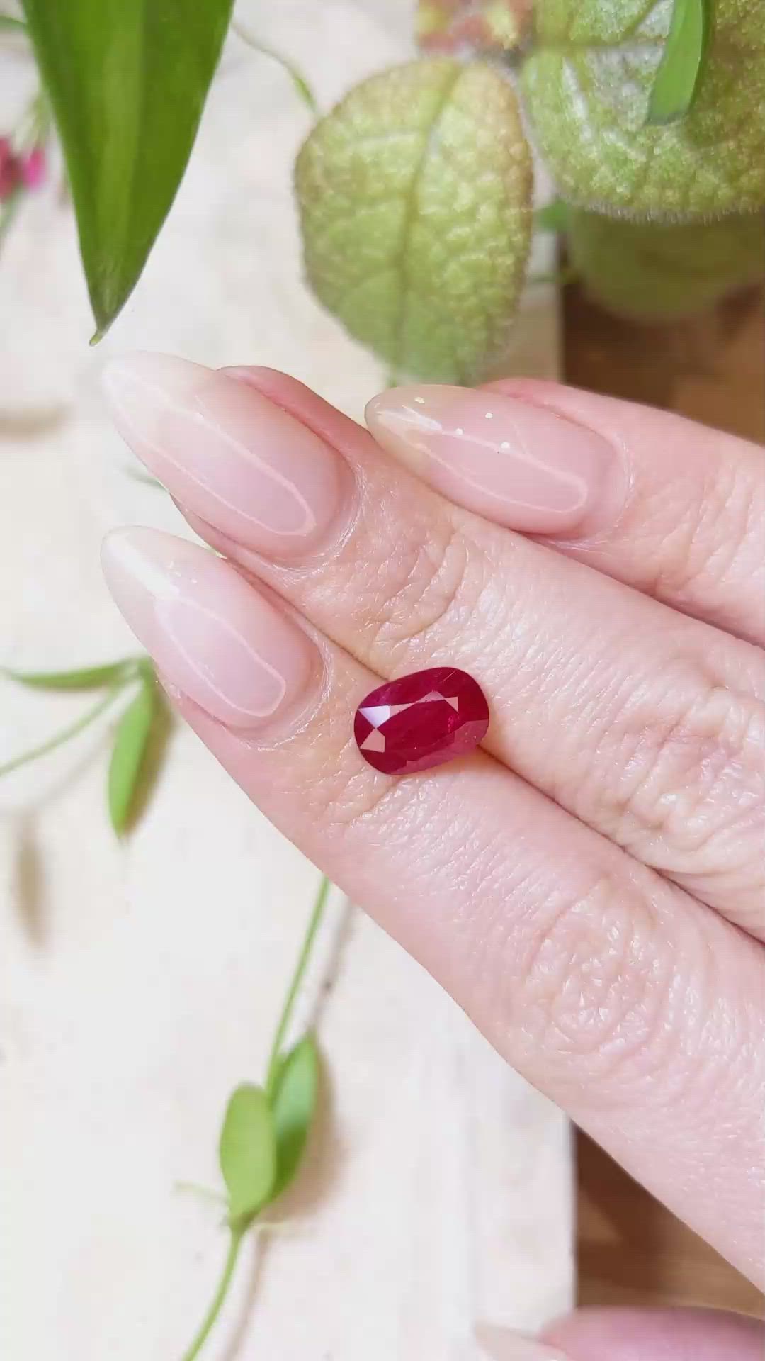 2.68 Ct. Ruby from Mozambique Size Video