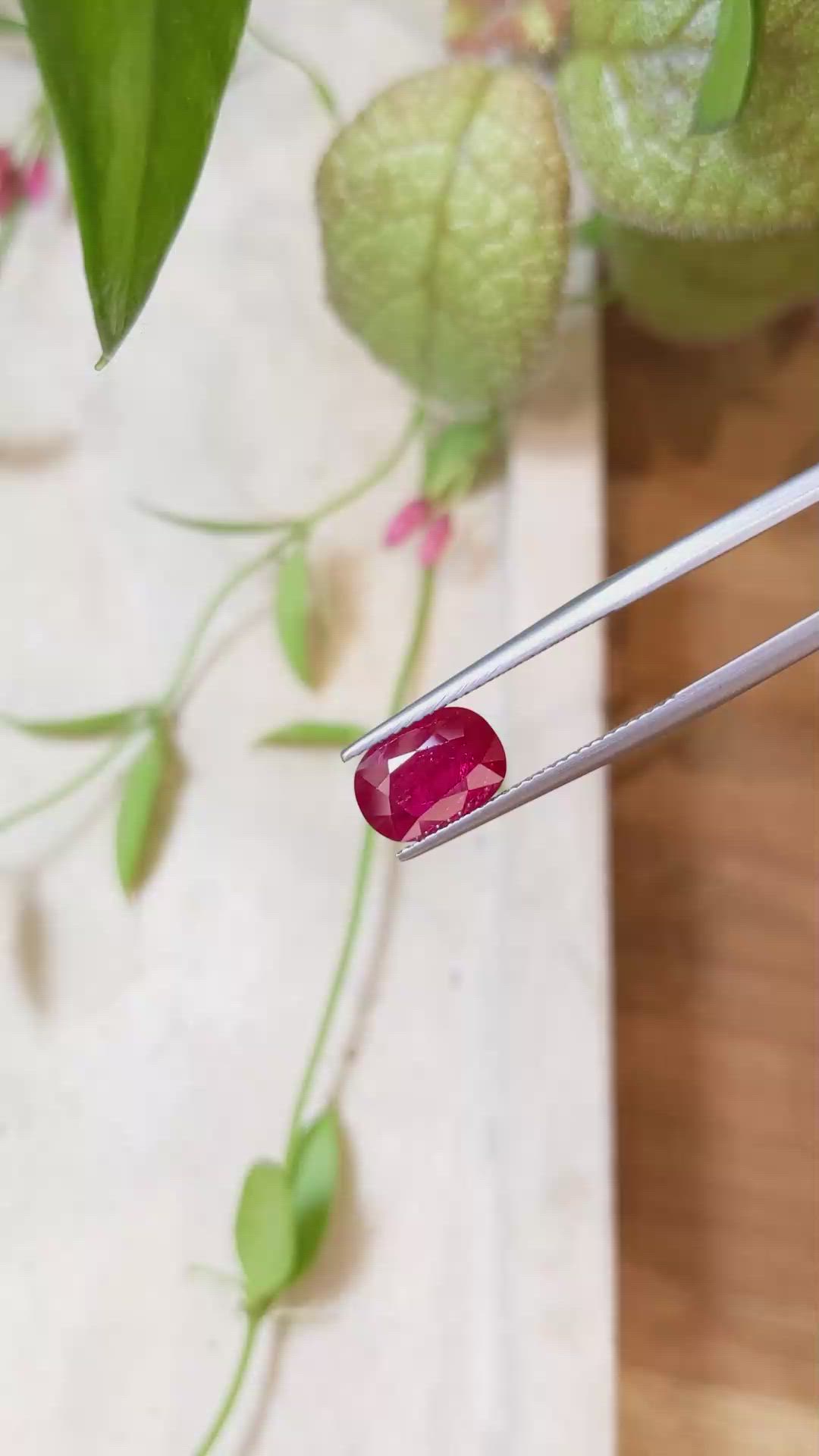 2.68 Ct. Ruby from Mozambique Size Video