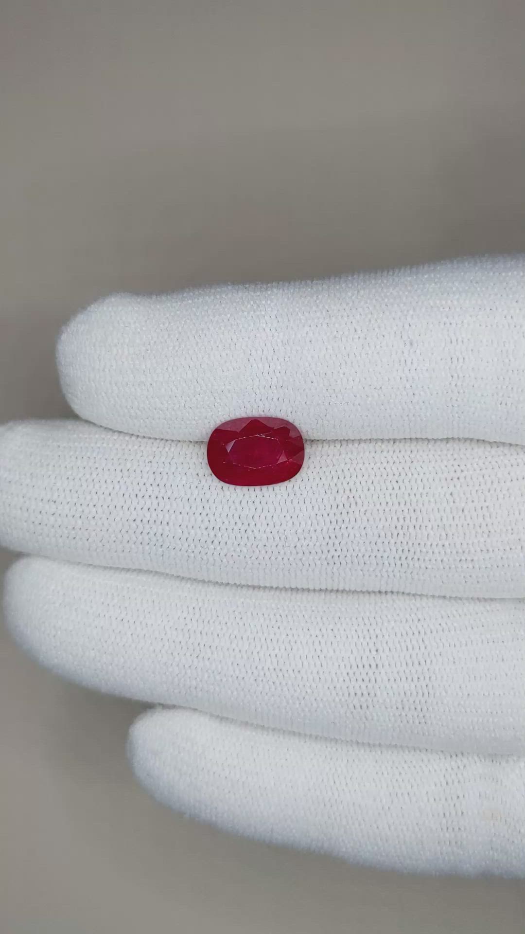 2.68 Ct. Ruby from Mozambique Size Video