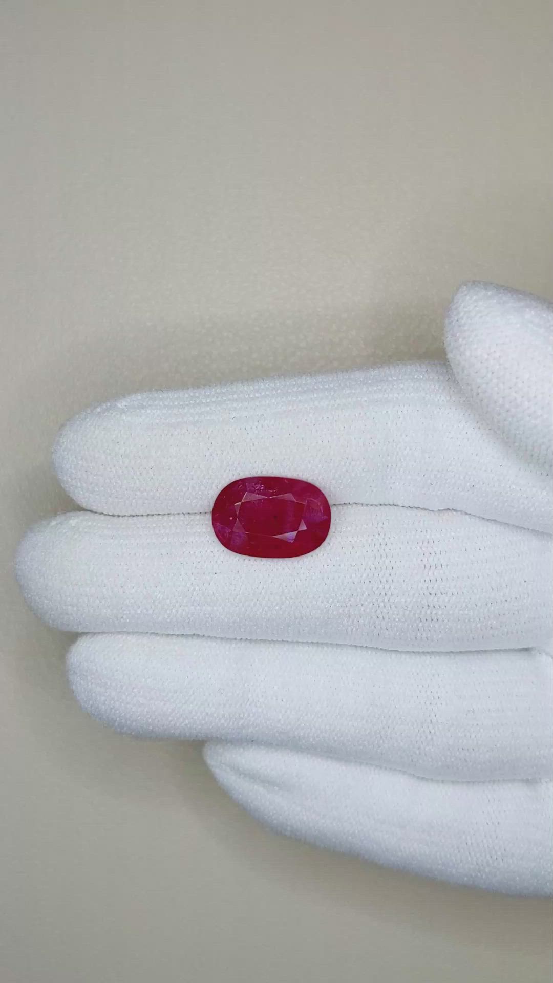 4.28 Ct. Ruby from Mozambique Size Video