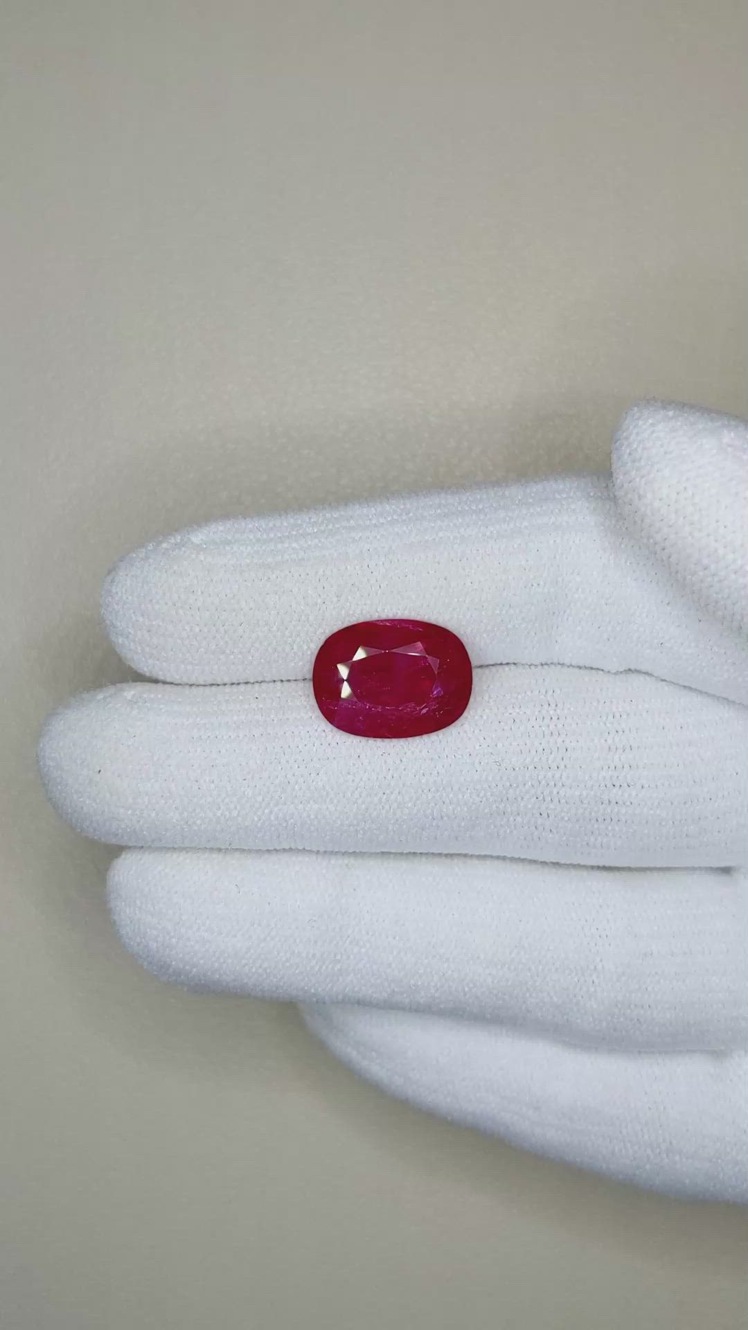 4.32 Ct. Ruby from Mozambique Size Video