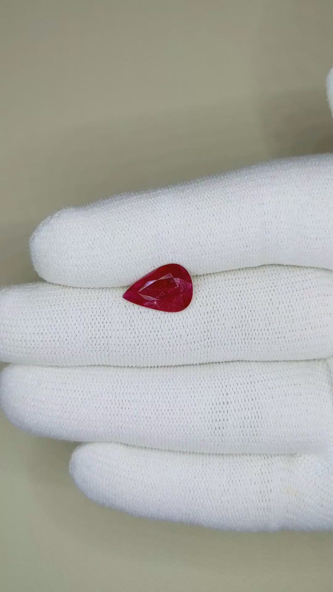 2.57 Ct. Ruby from Mozambique Size Video
