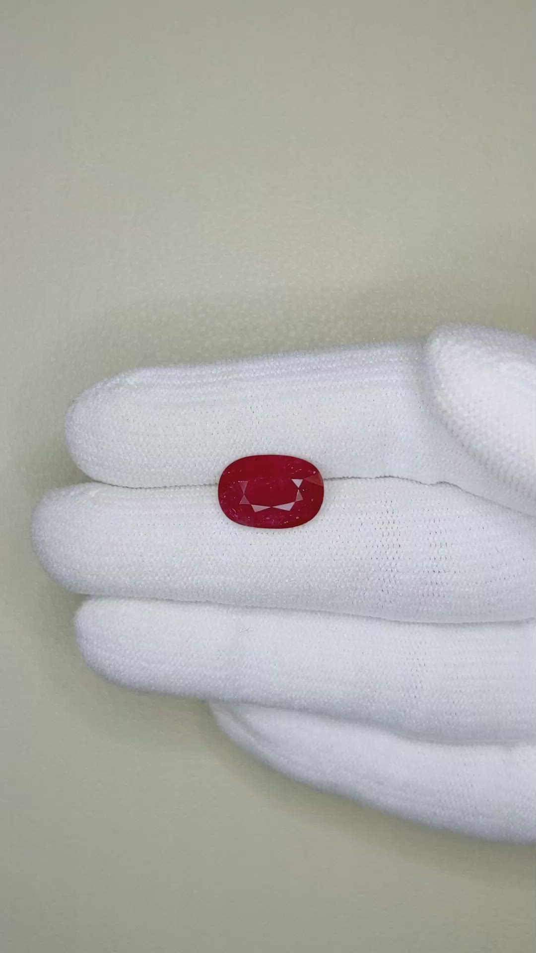 4.02 Ct. Ruby from Mozambique Size Video