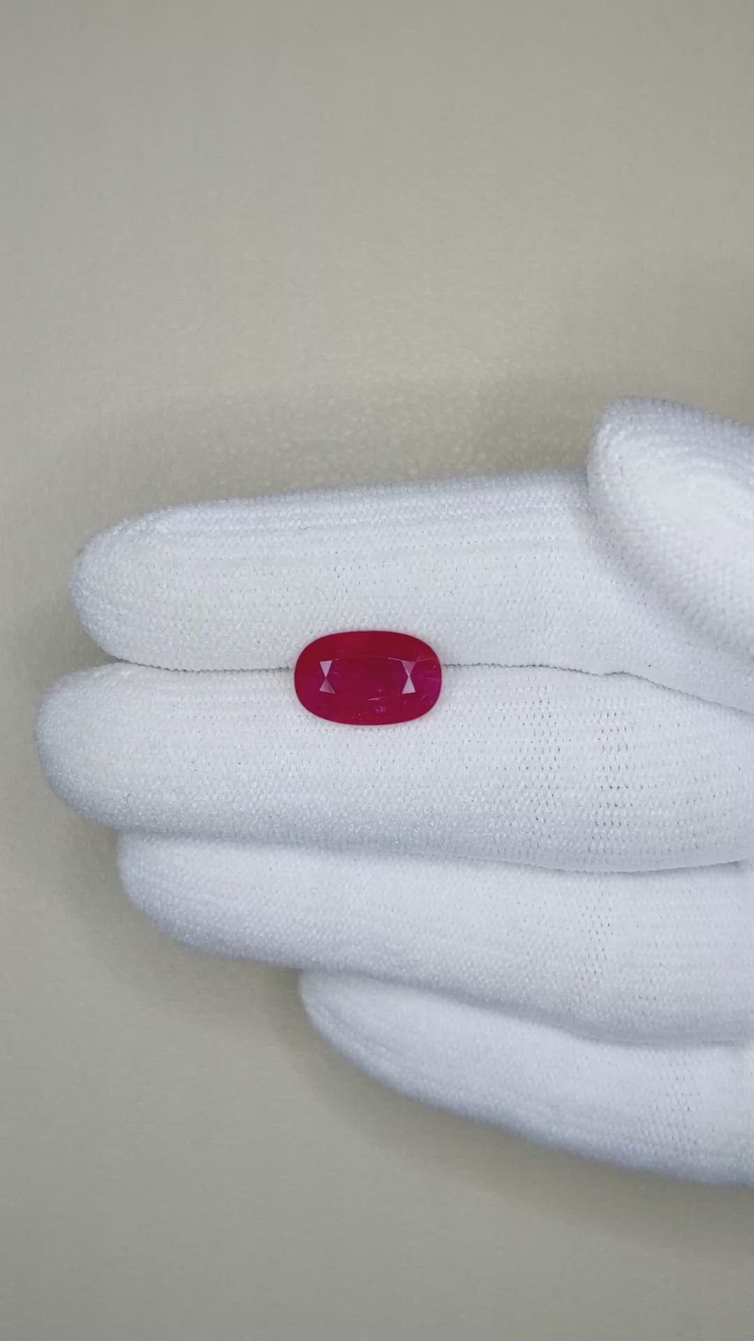 3.58 Ct. Ruby from Mozambique Size Video