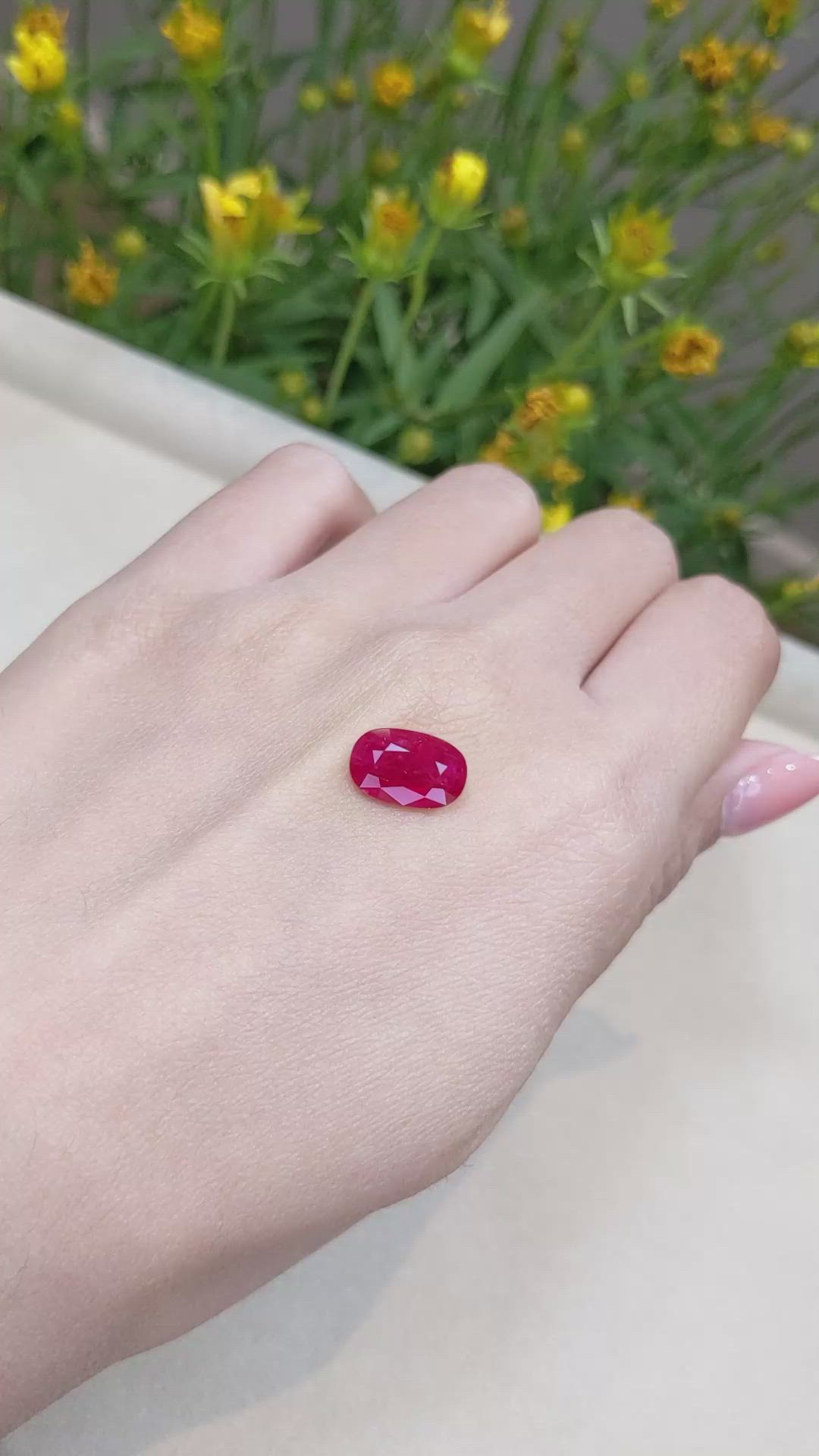 3.58 Ct. Ruby from Mozambique Size Video