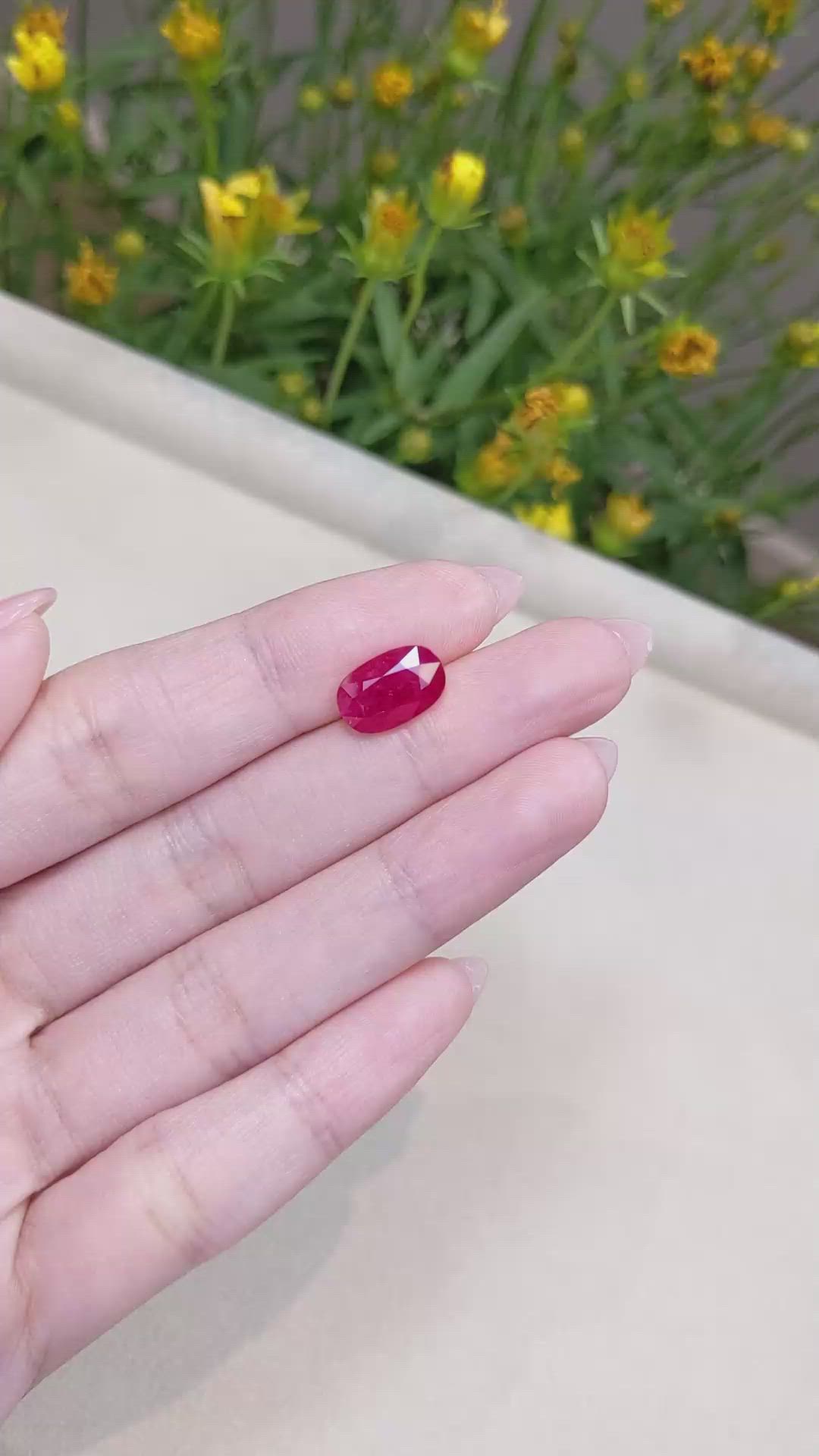 3.58 Ct. Ruby from Mozambique Size Video