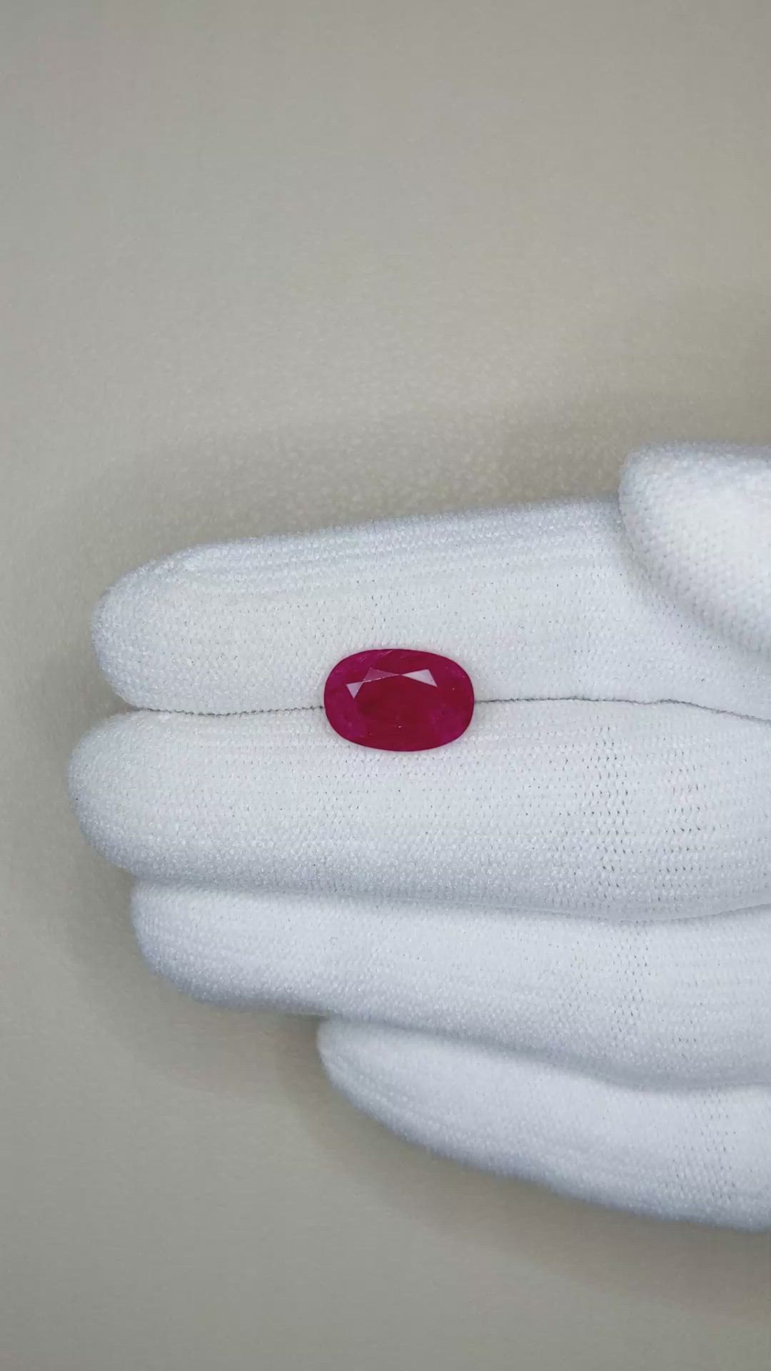 3.65 Ct. Ruby from Mozambique Size Video