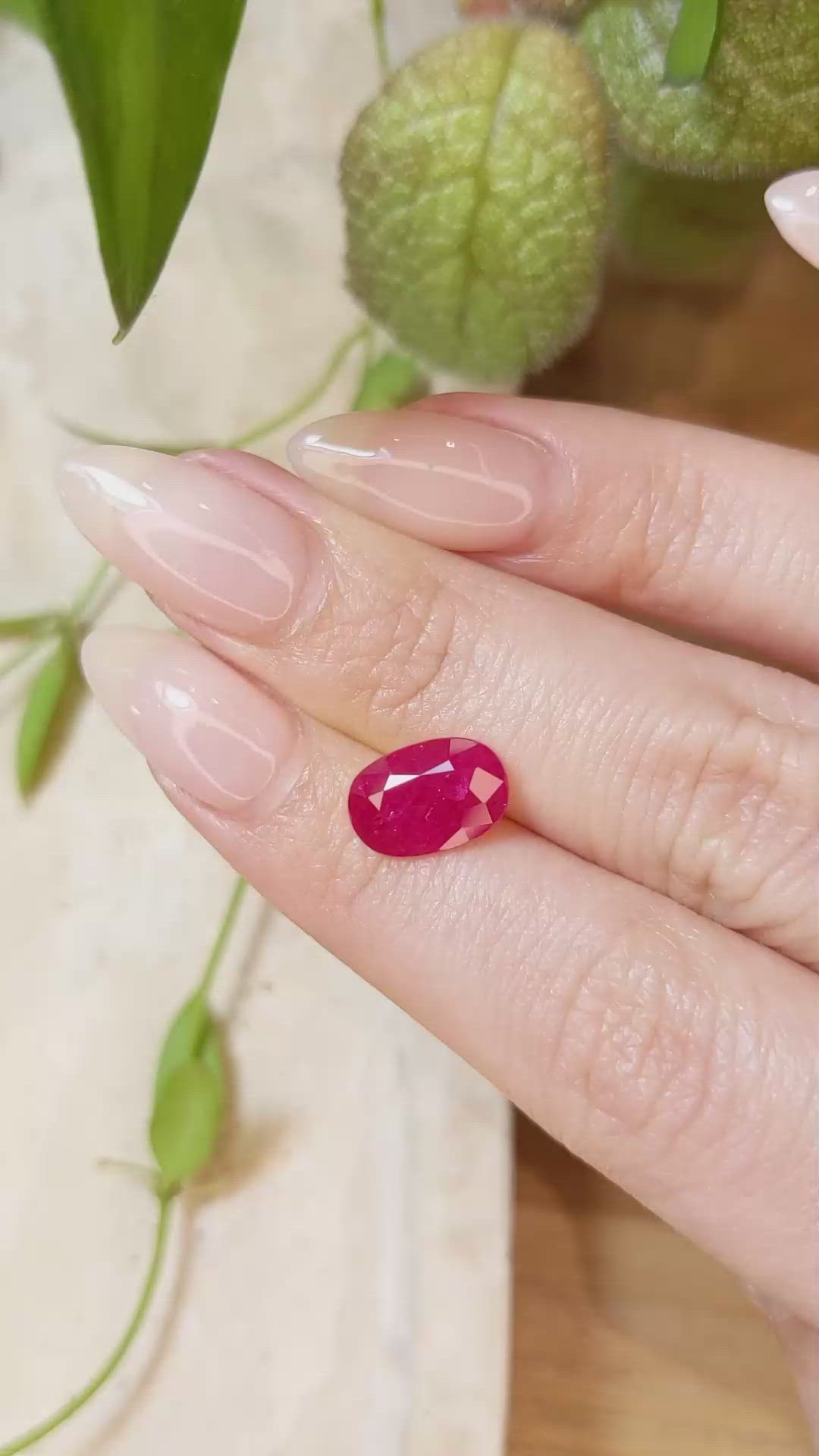 3.34 Ct. Ruby from Mozambique Size Video