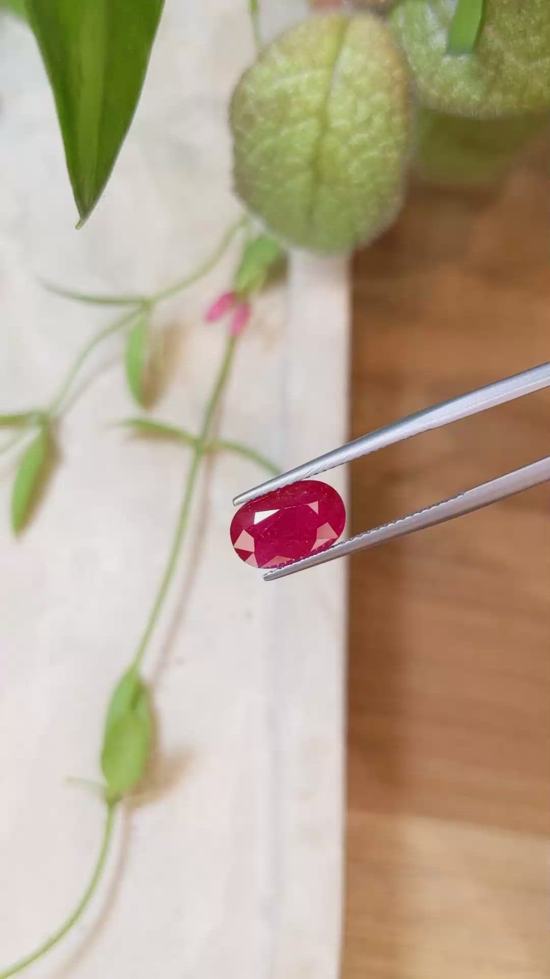 3.32 Ct. Ruby from Mozambique Size Video