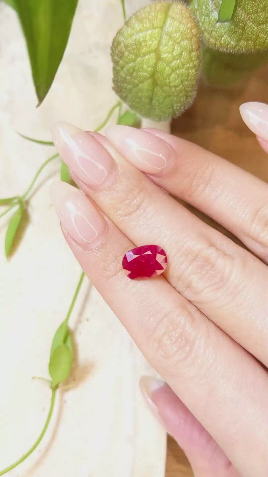 3.36 Ct. Ruby from Mozambique Size Video