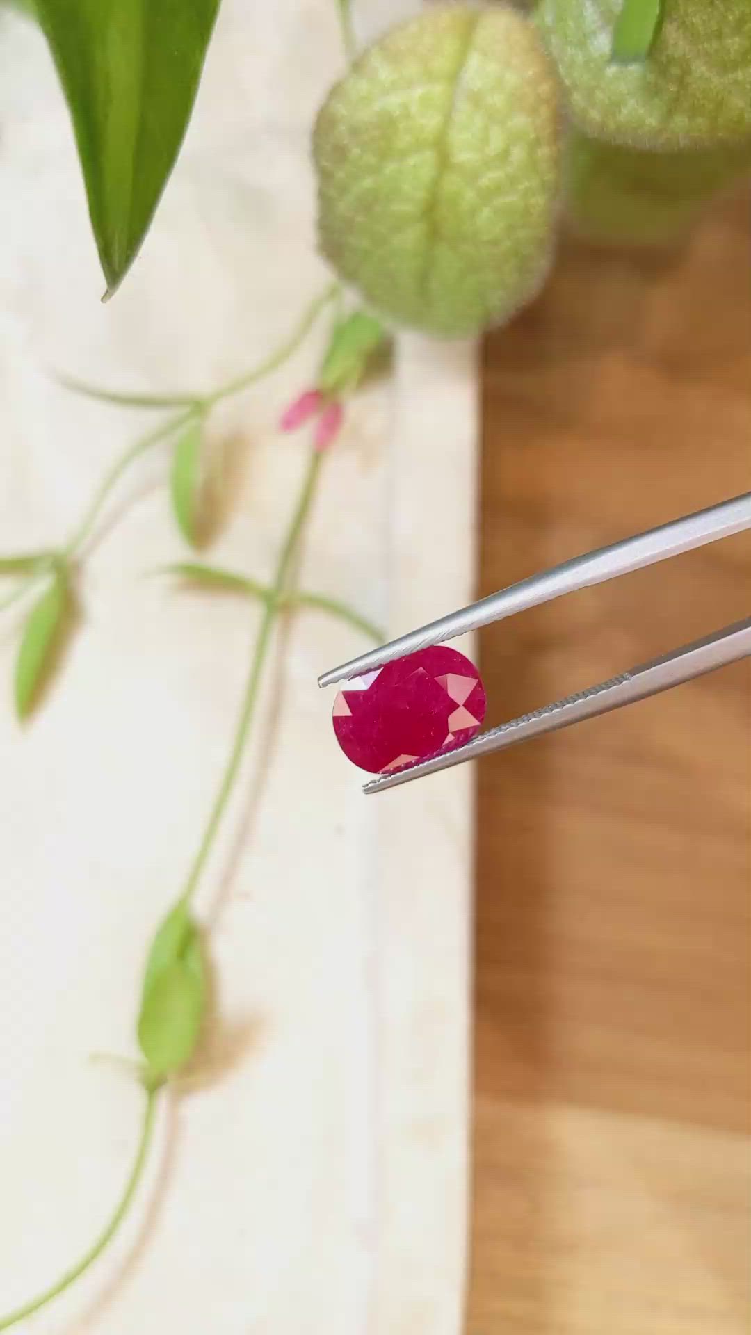 3.36 Ct. Ruby from Mozambique Size Video