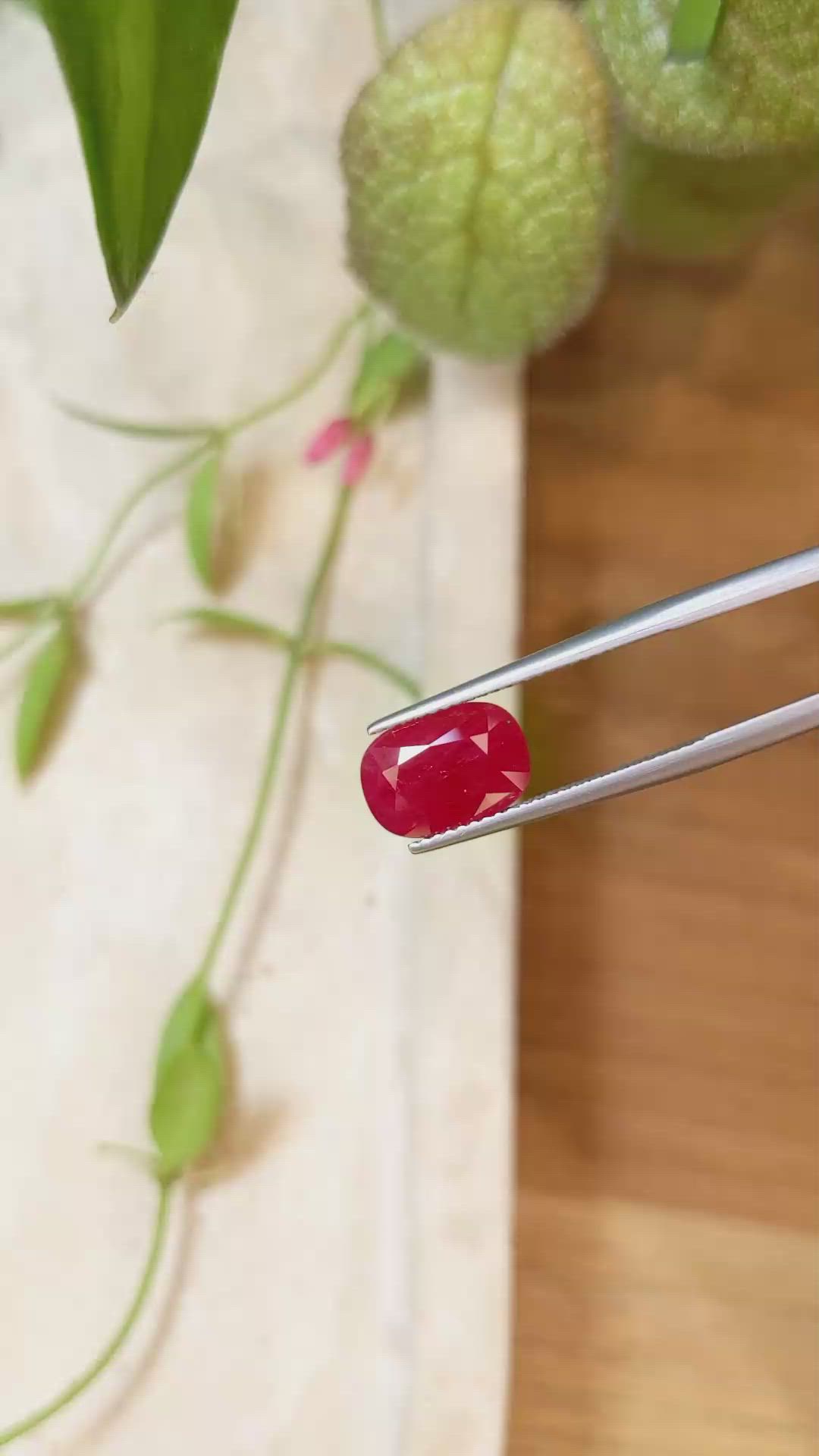 3.43 Ct. Ruby from Mozambique Size Video