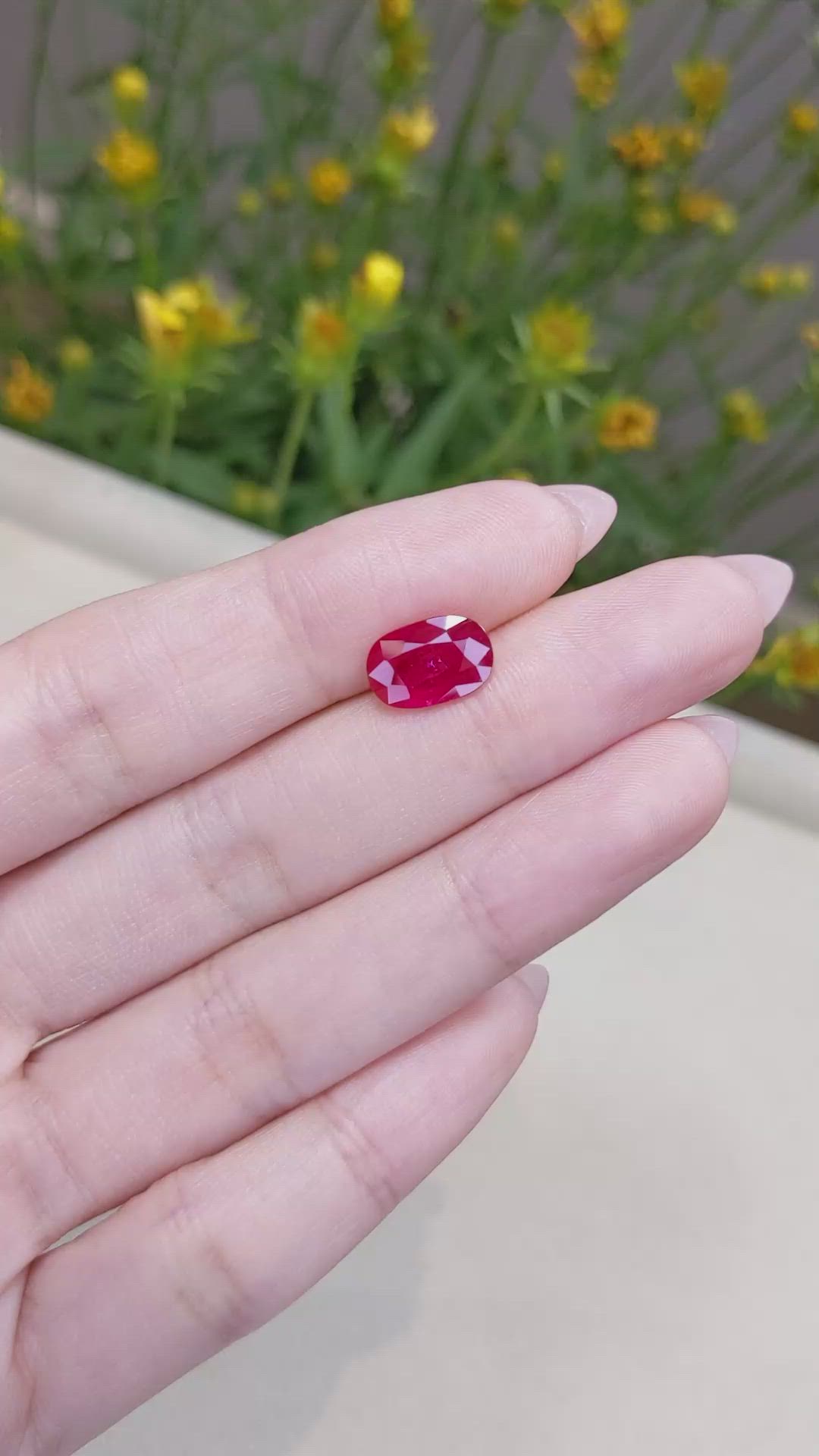 2.63 Ct. Ruby from Mozambique Size Video
