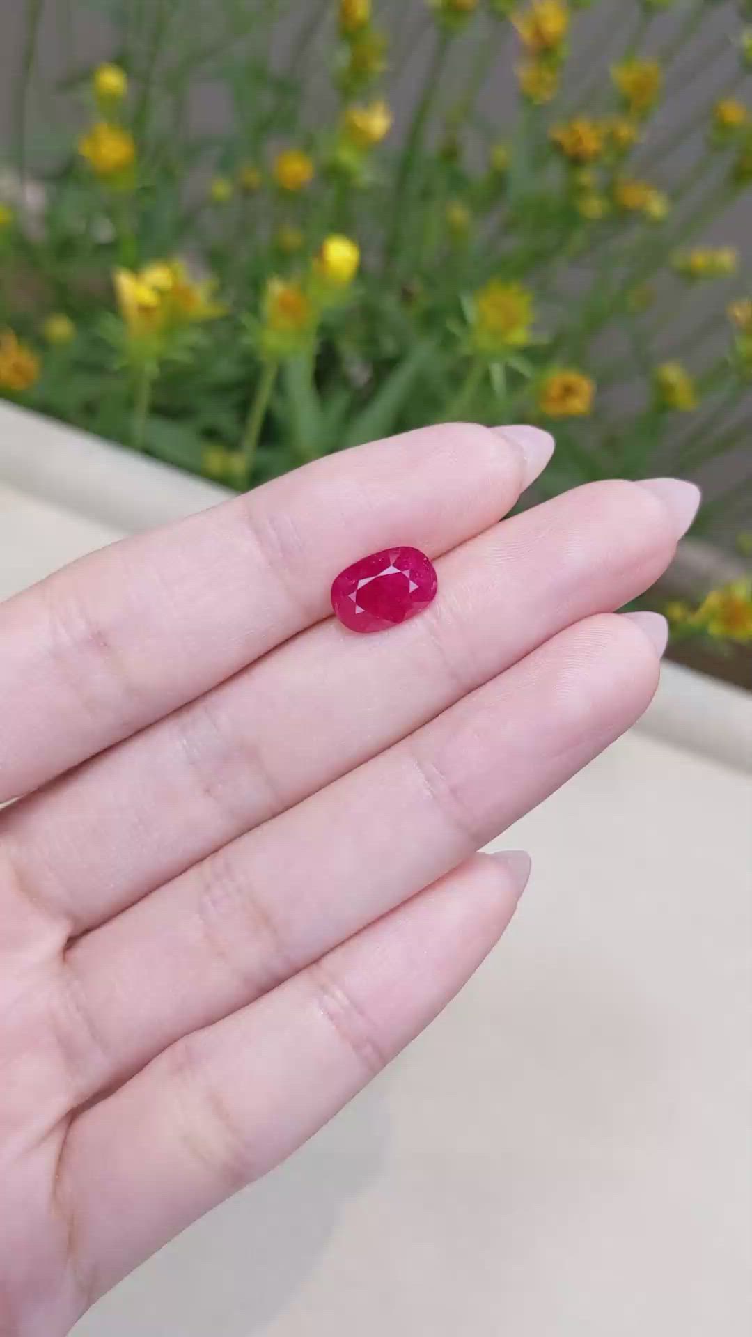 2.80 Ct. Ruby from Mozambique Size Video