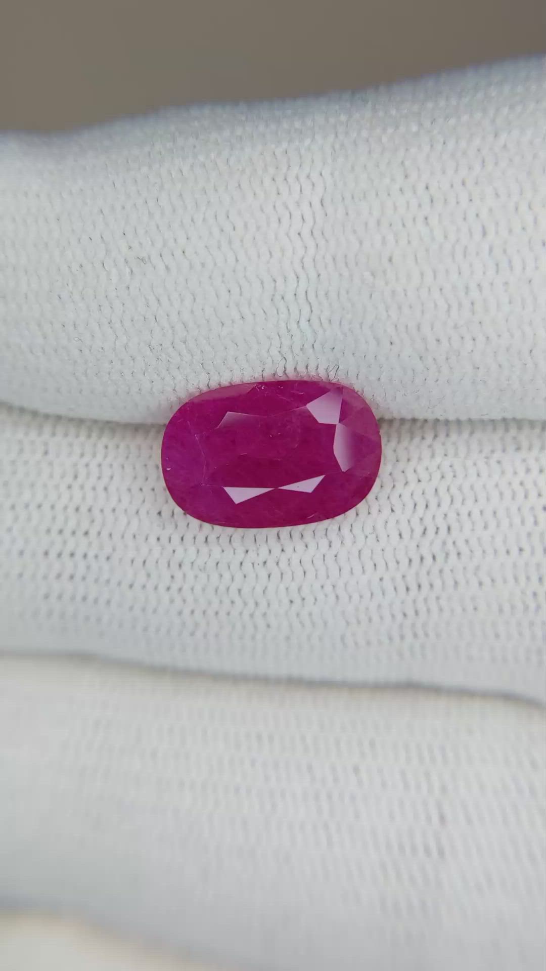 3.47 Ct. Ruby from Mozambique Size Video