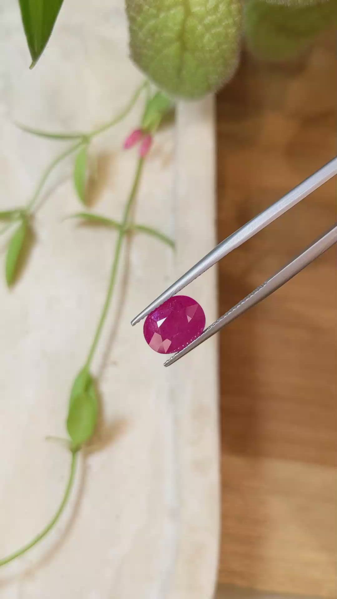 3.88 Ct. Ruby from Mozambique Size Video