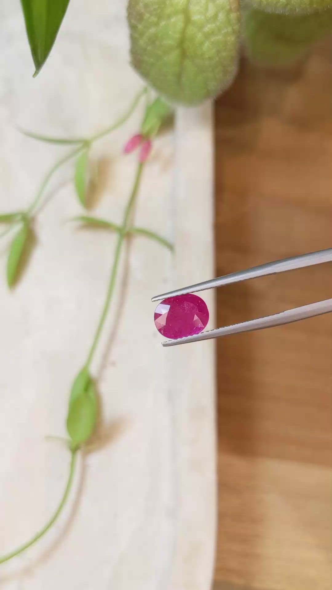 1.78 Ct. Ruby from Mozambique Size Video