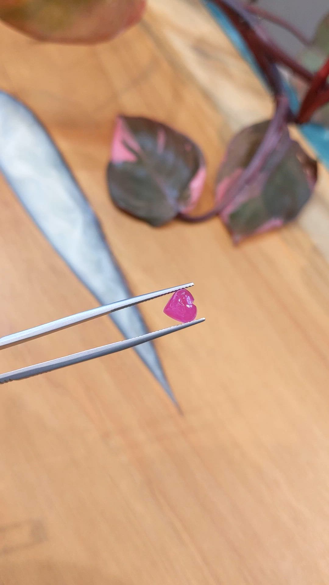 3.05 Ct. Pinkish Red Cabochon Ruby from Mozambique Size Video