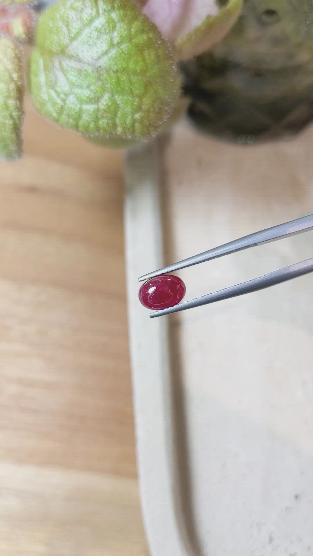 1.77 Ct. Cabochon Ruby from Mozambique Size Video