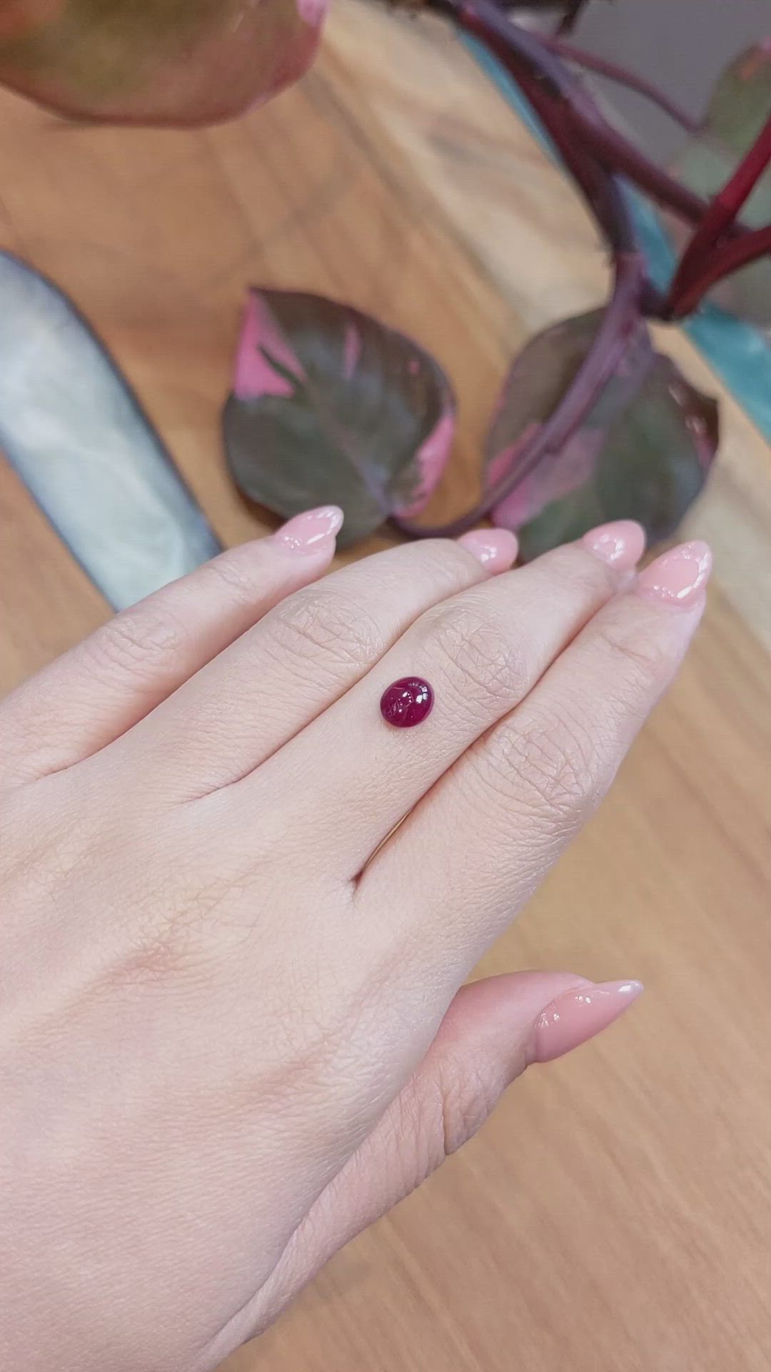 1.43 Ct. Cabochon Ruby from Mozambique Size Video
