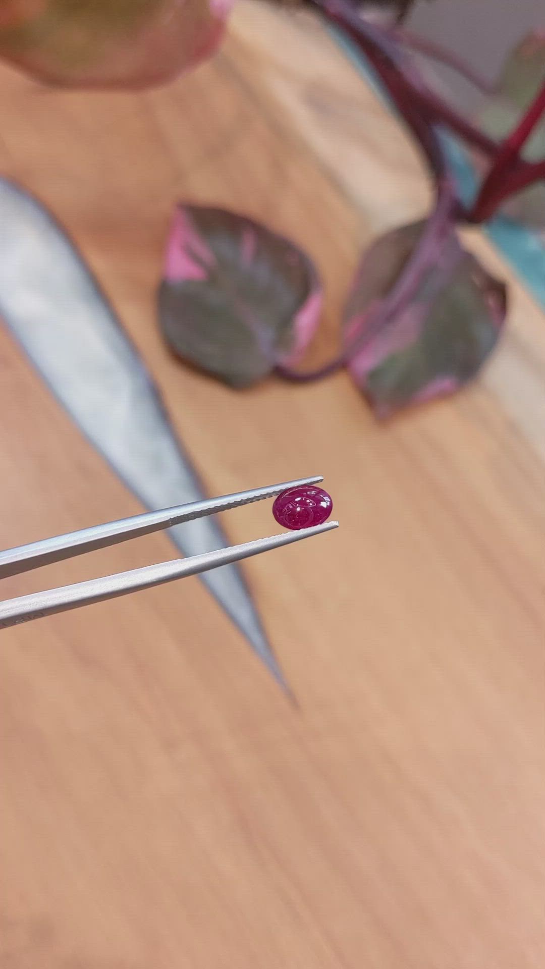 1.43 Ct. Cabochon Ruby from Mozambique Size Video