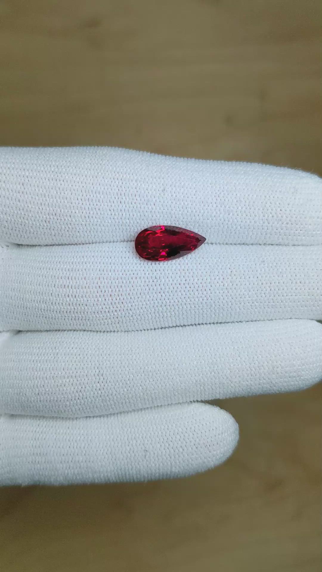3.26 Ct. Ruby from Mozambique Size Video
