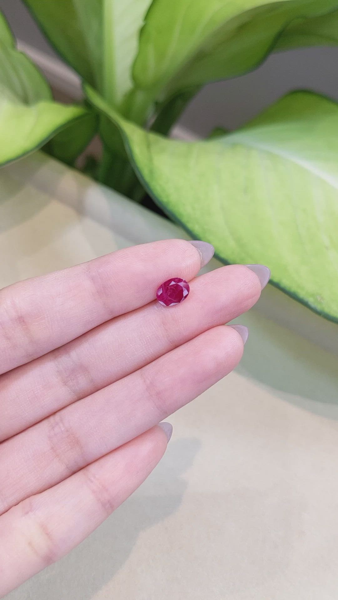 1.18 Ct. Pinkish Red Ruby from Burma (Myanmar) Size Video