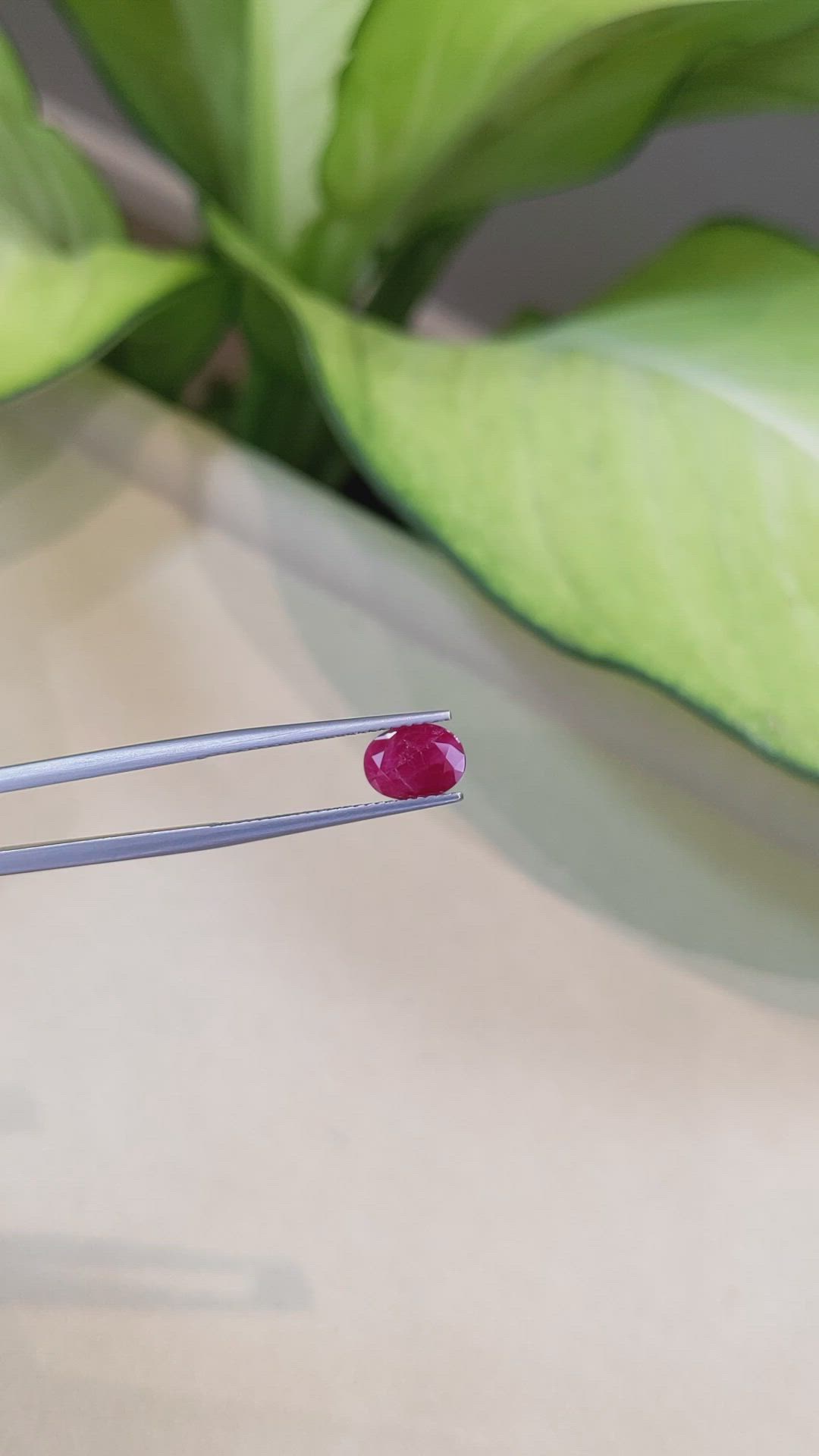 1.18 Ct. Pinkish Red Ruby from Burma (Myanmar) Size Video