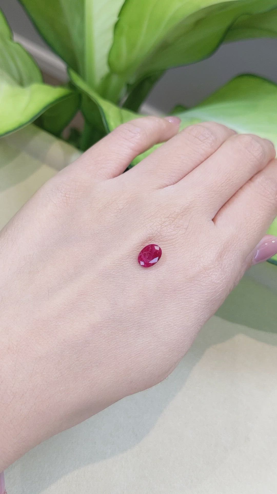 1.18 Ct. Pinkish Red Ruby from Burma (Myanmar) Size Video