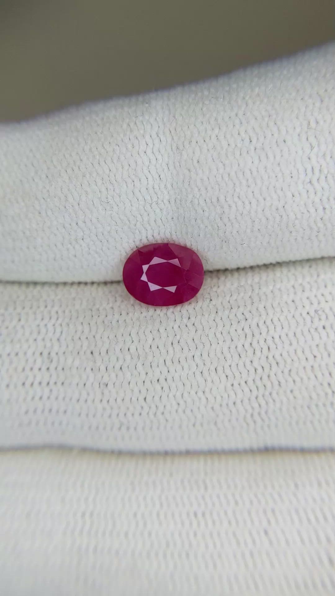 1.35 Ct. Ruby from Burma (Myanmar) Size Video