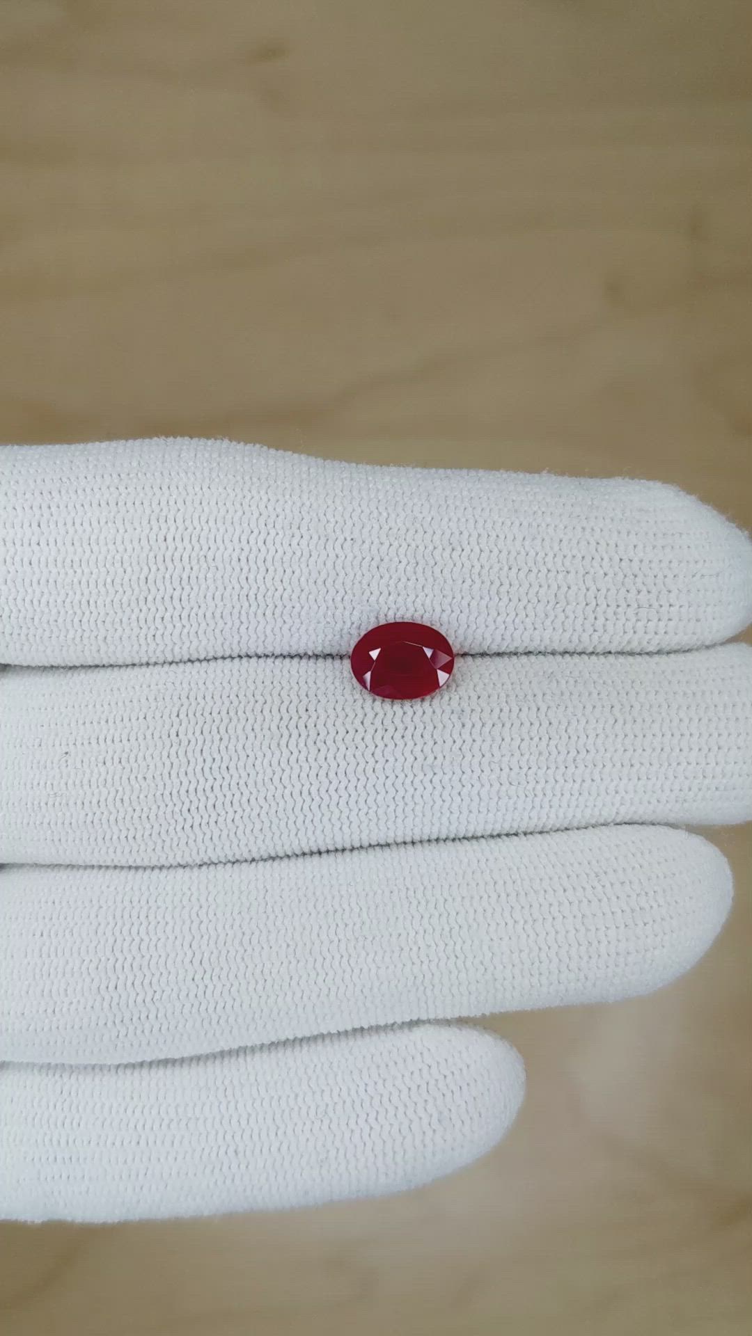 1.70 Ct. Ruby from Thailand Size Video