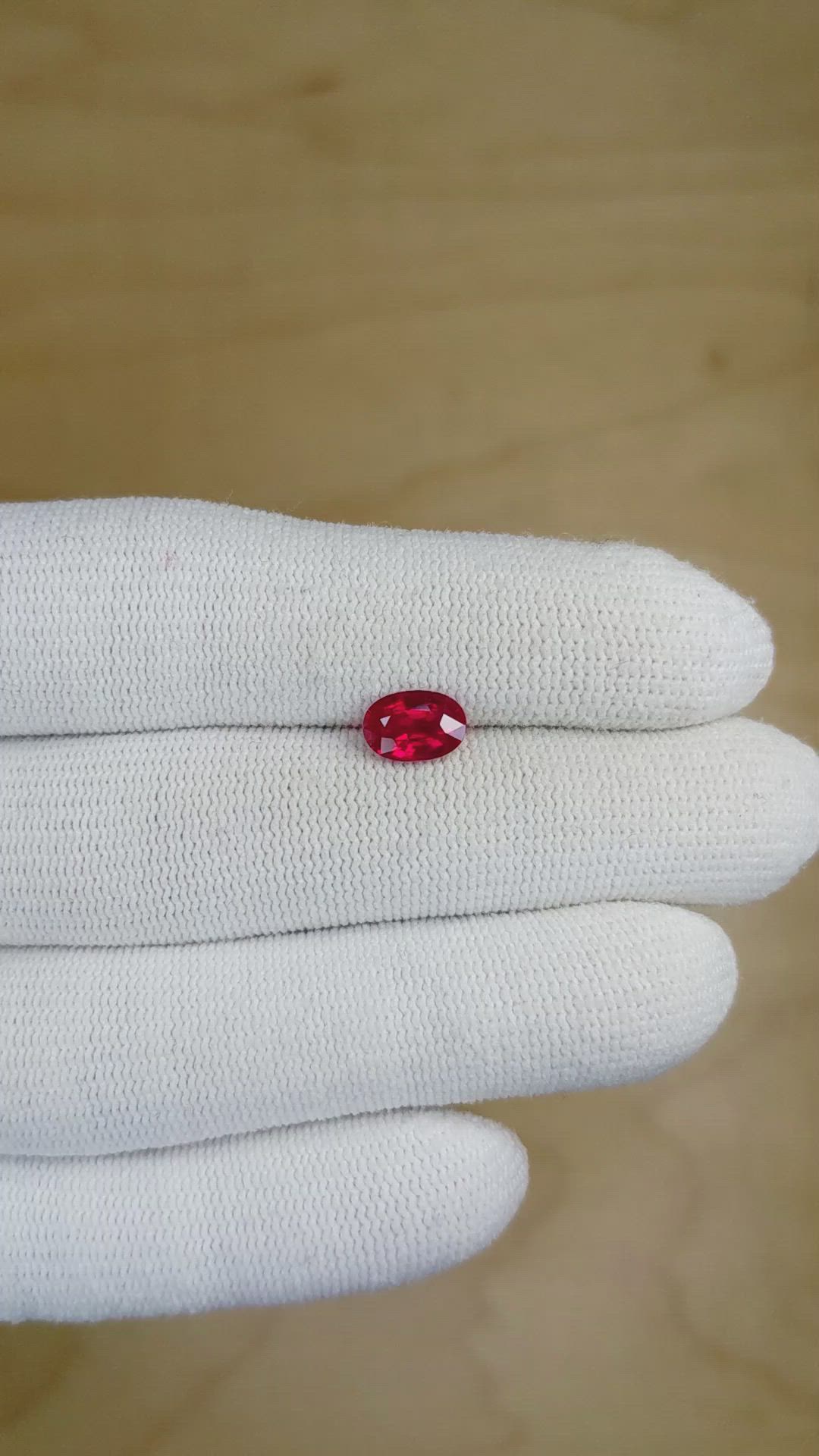 1.45 Ct. Ruby from Burma (Myanmar) Size Video