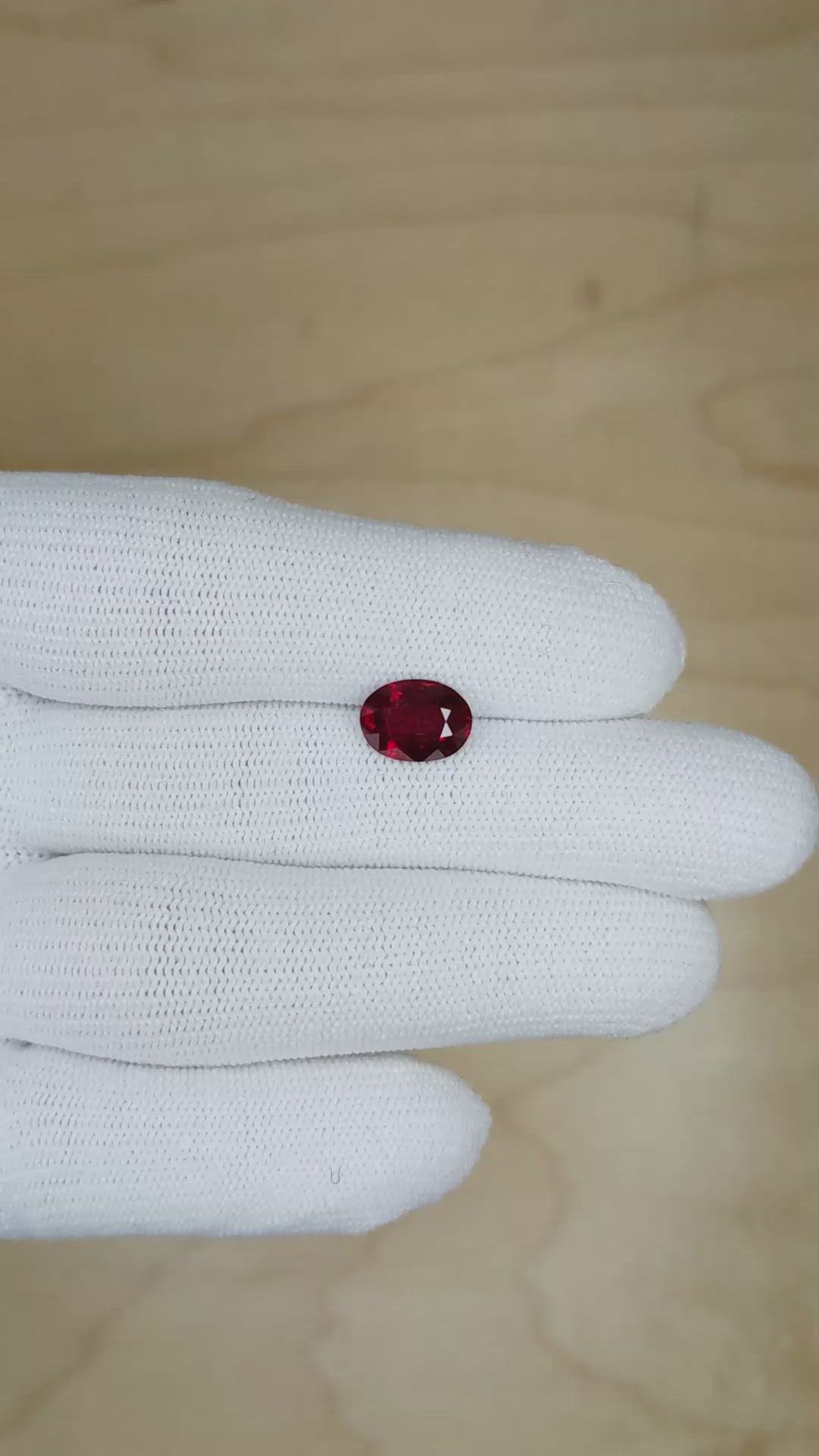 2.51 Ct. Ruby from Mozambique Size Video