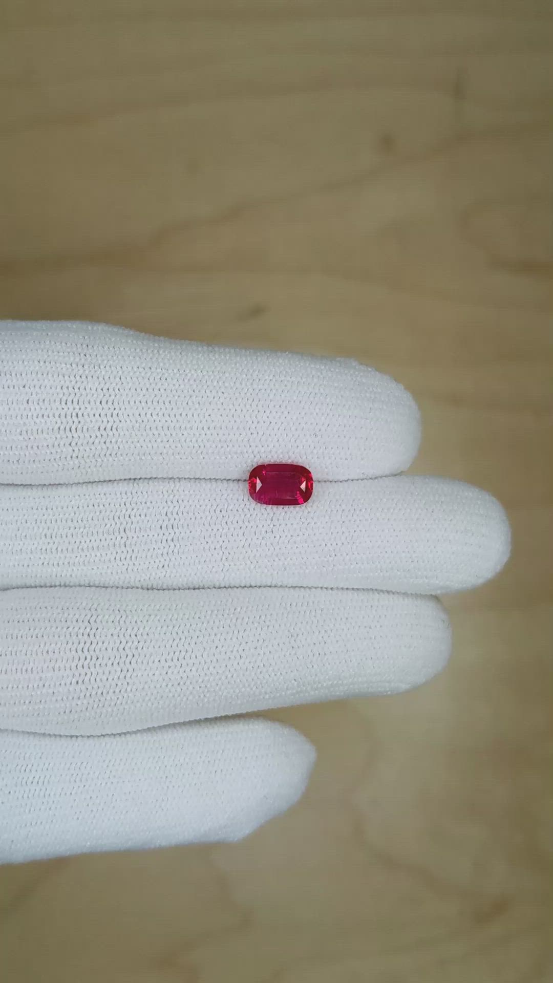 1.52 Ct. Ruby from Mozambique Size Video
