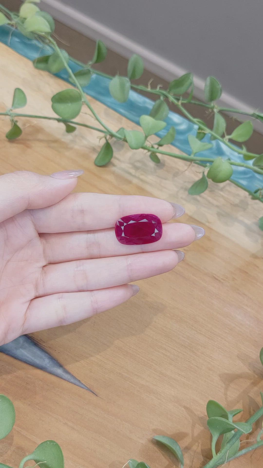 18.62 Ct. Purplish Red Ruby from Mozambique Size Video